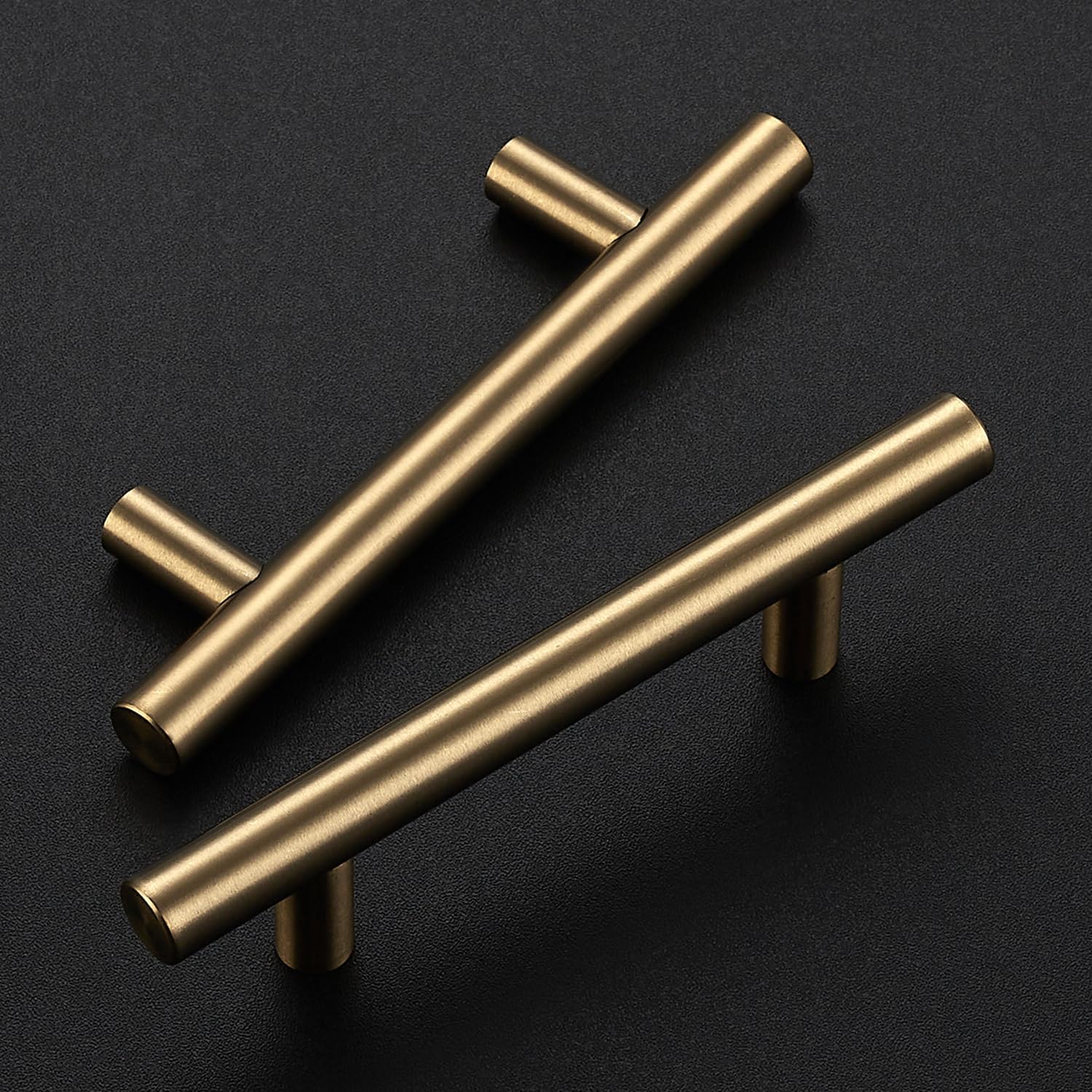 Ravinte Cabinet Handles,5" Length,3" Hole Center,Brushed Brass,30 Pack