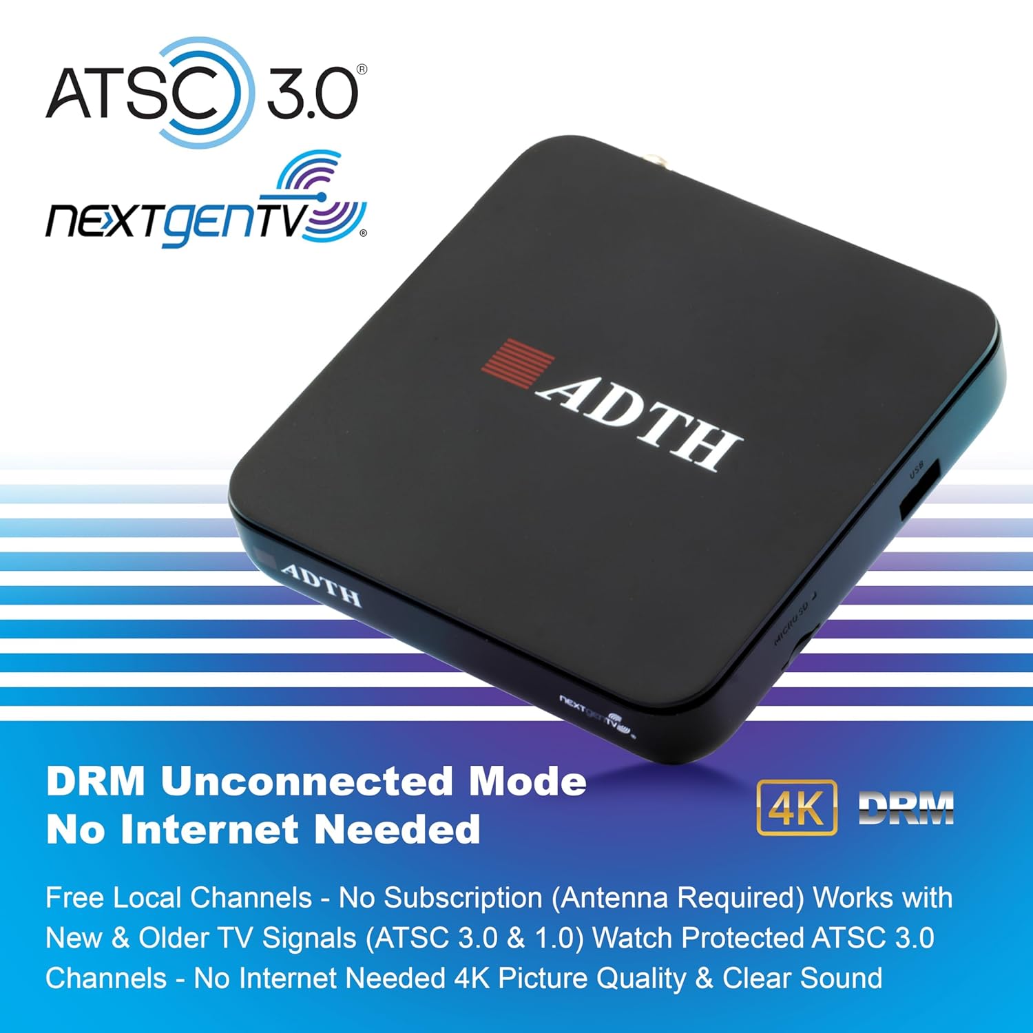 NextGen TV Box Gen 2 ATSC 3.0 & ATSC 1.0 Digital Converter Box | 64GB Built-in Storage | Over-the-Air TV Tuner & Receiver | 4K HDR | Wi-Fi &