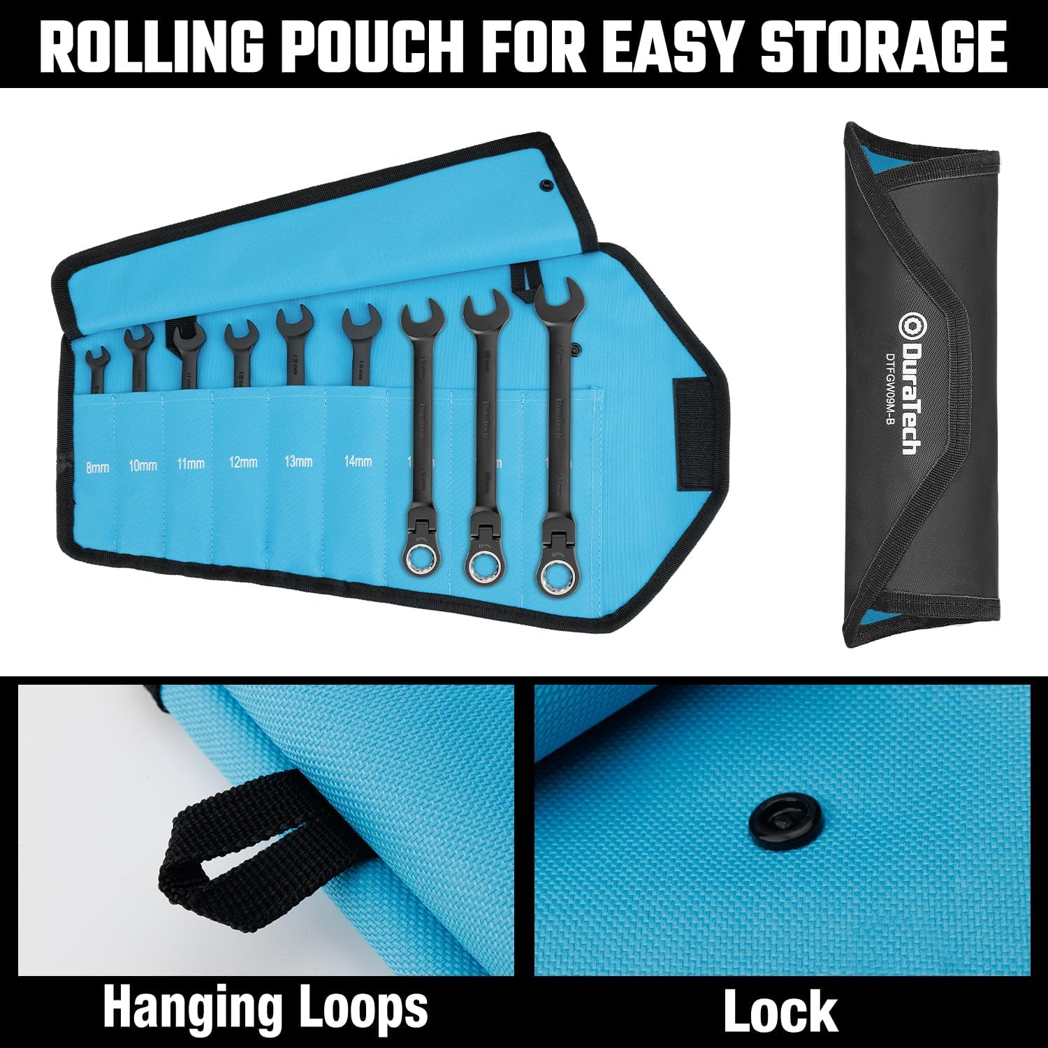 DURATECH 22-Piece Ratcheting Wrench Set, Combination Wrench Set, Metric&SAE