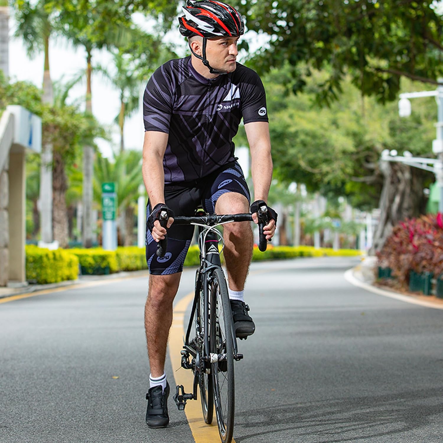 sponeed Cycling Jersey Short Sleeve Suits Men Bike Clothing Road Bicycle Shorts Padded Outfits