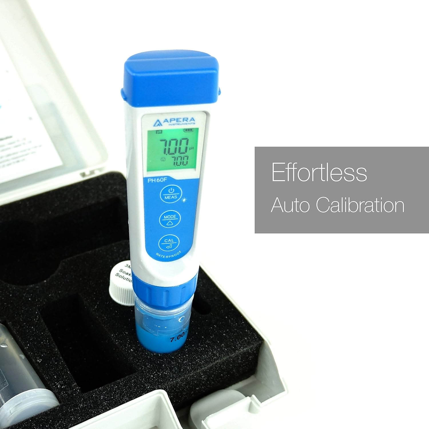 Apera Instruments AI311 Premium Series PH60 Waterproof pH Pocket Tester Kit, Replaceable Probe, ±0.01 pH Accuracy, Lcd display