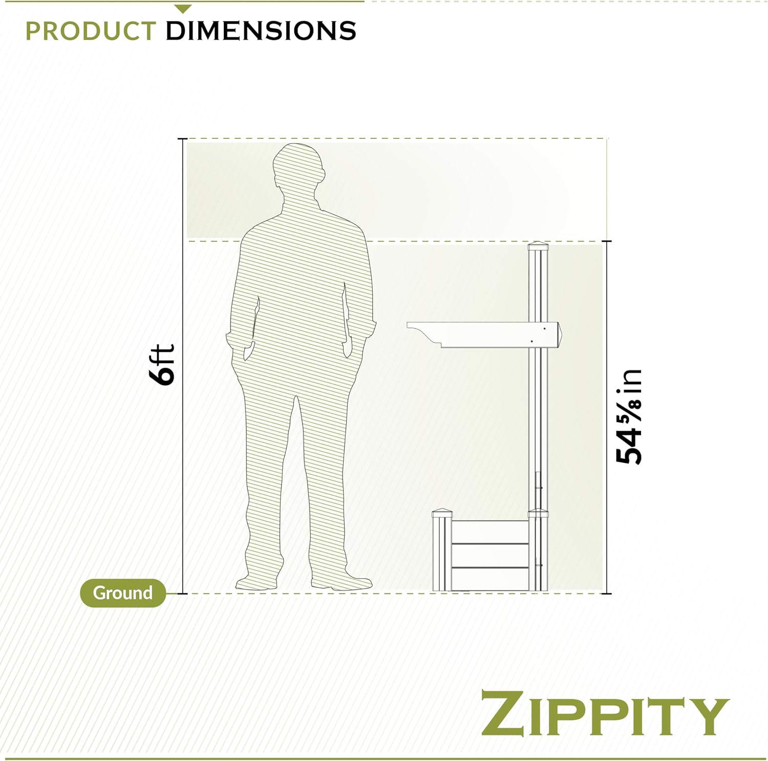 Zippity Majestic Mailbox Post w/Planter Box, White Vinyl DIY No Dig Kit | 1 Post + Planter Box, Mailbox Sold Separately, ZP19027