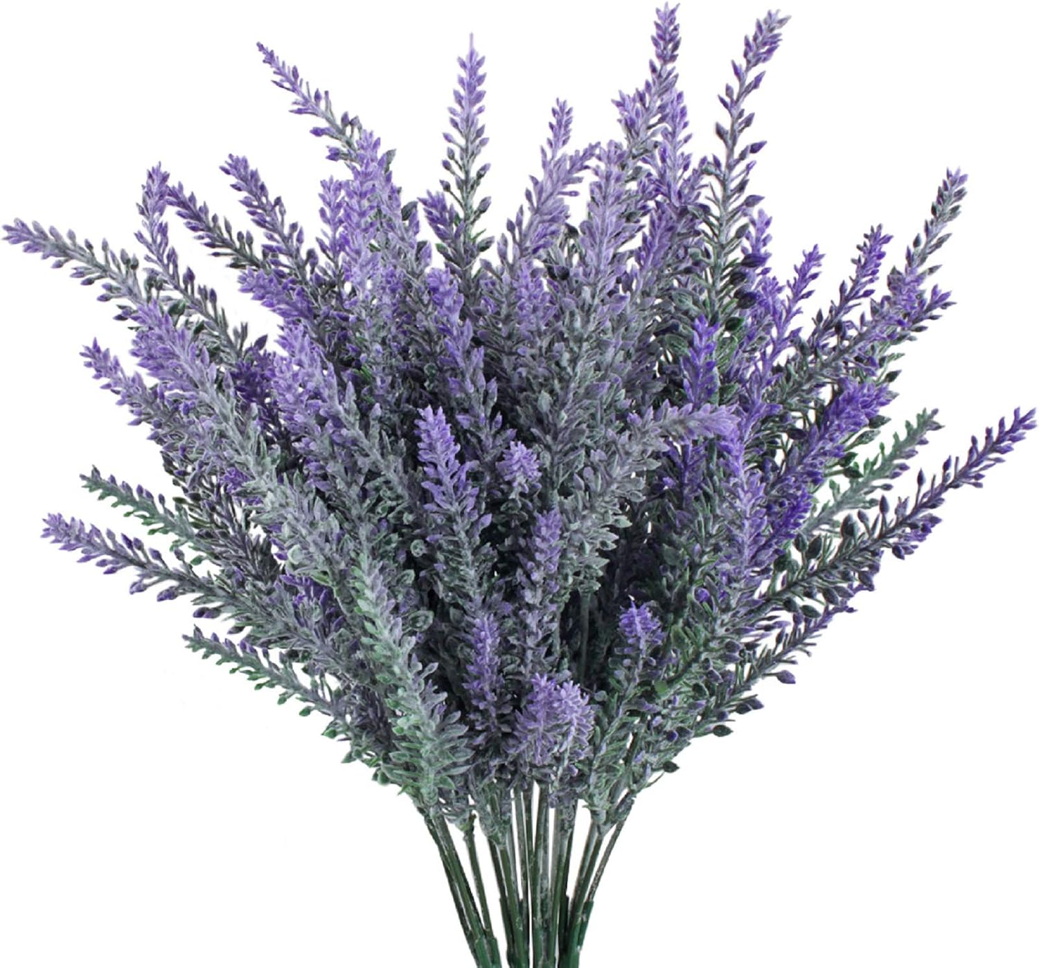 GTIDEA 4pcs Artificial Lavender Flowers Faux Purple Flocked Plastic Flowers | Artificial Flowers for Home Wedding Kitchen Garden Patio Window Box Office Table Centerpieces Indoor Outdoor Décor