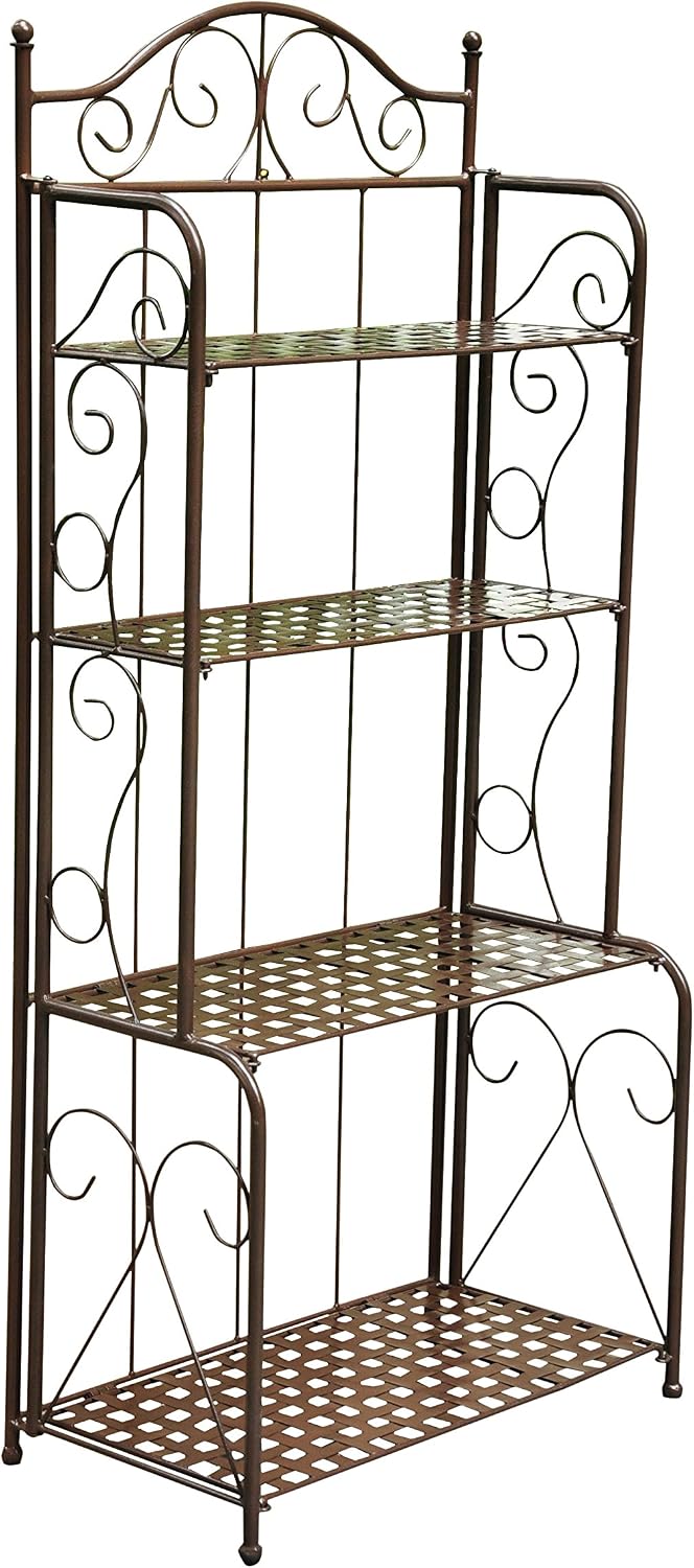 4-Tier Iron Indoor/Outdoor Bakers Rack (Bronze)