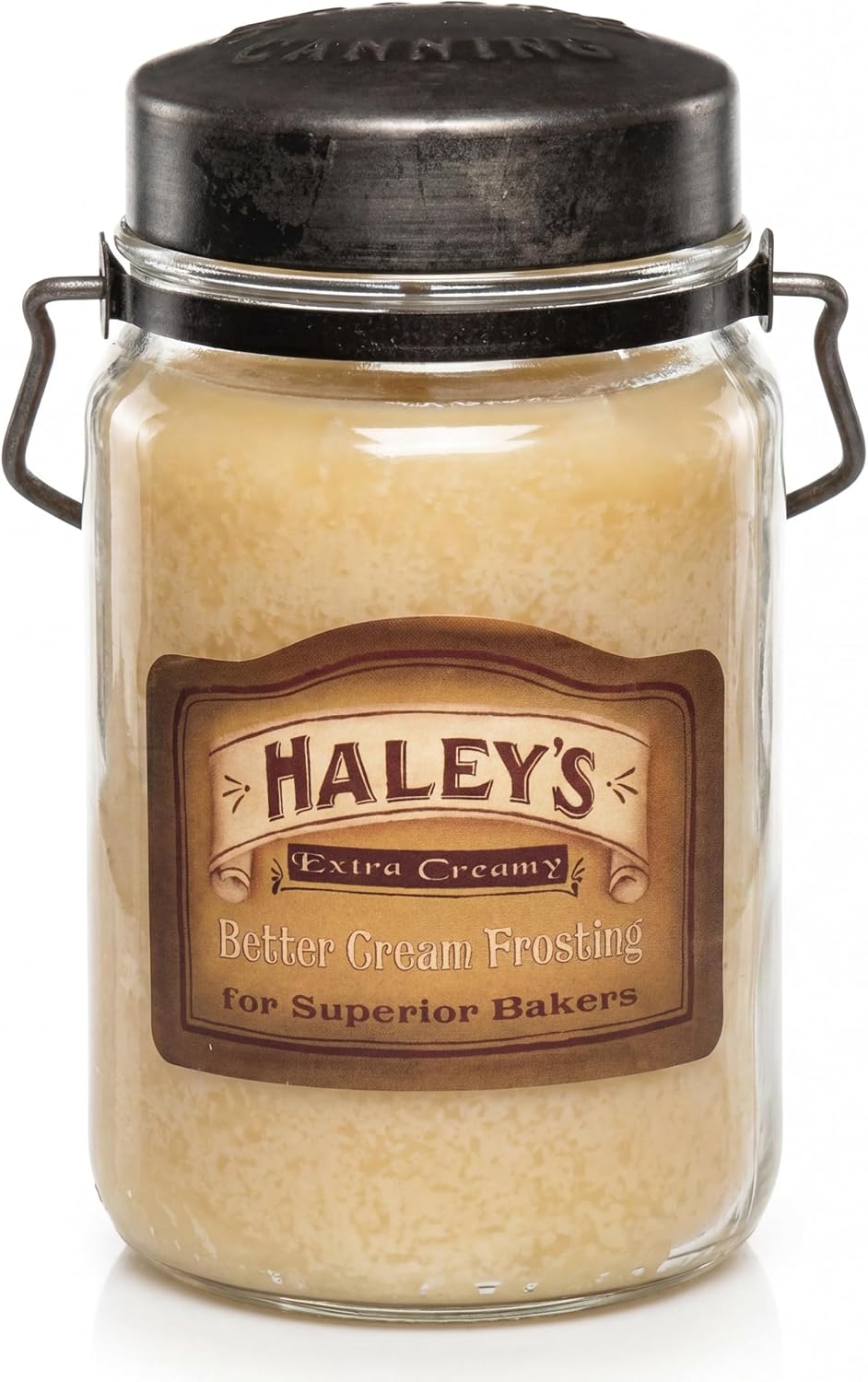 McCall’s Candles | Hot Buttered Rum | 26 oz Scented Candle | USA-Poured | Vintage Rustic Jar with Carrying Handle | Warm Buttery Spiced Rum Fragrance
