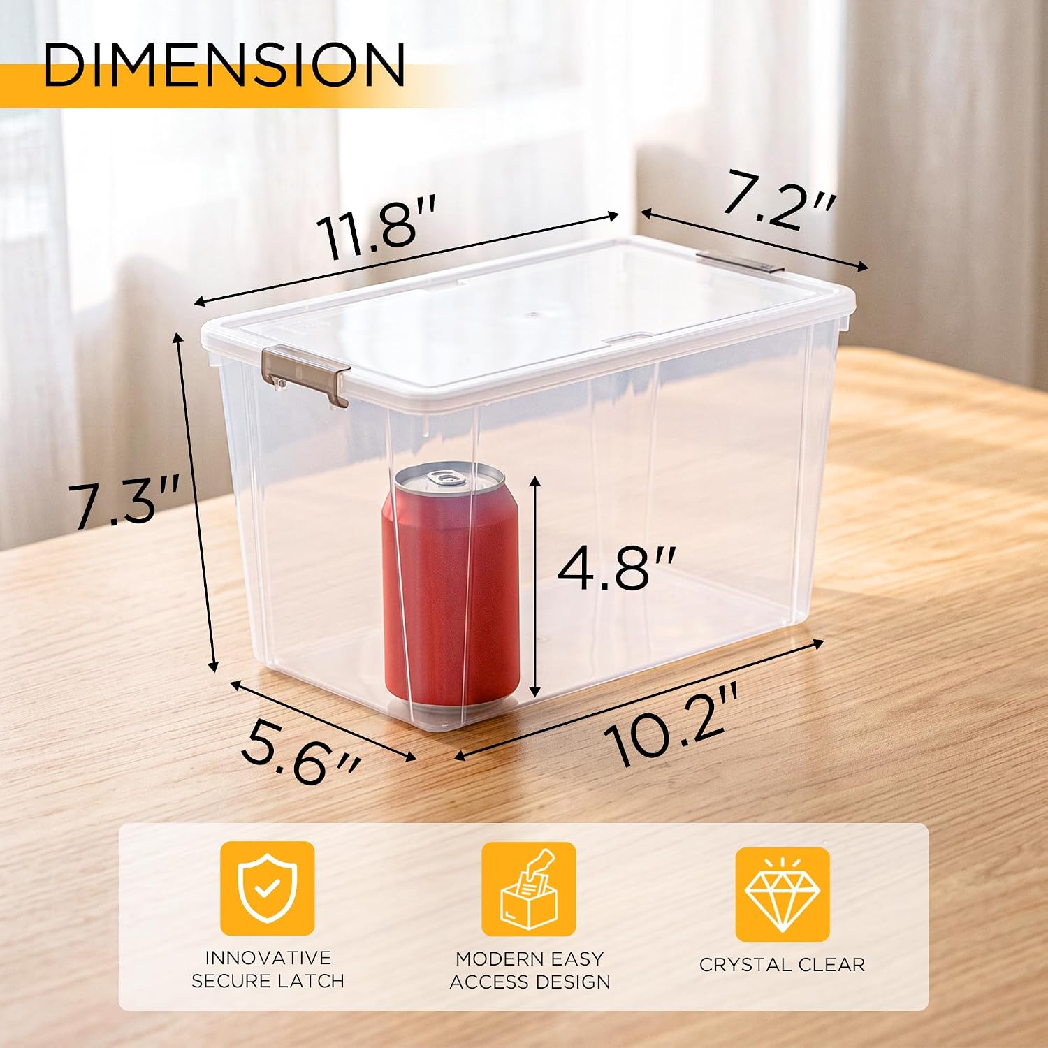Citylife 10Packs 1.3Qt Small Storage Bins with Lids,Stackable Clear