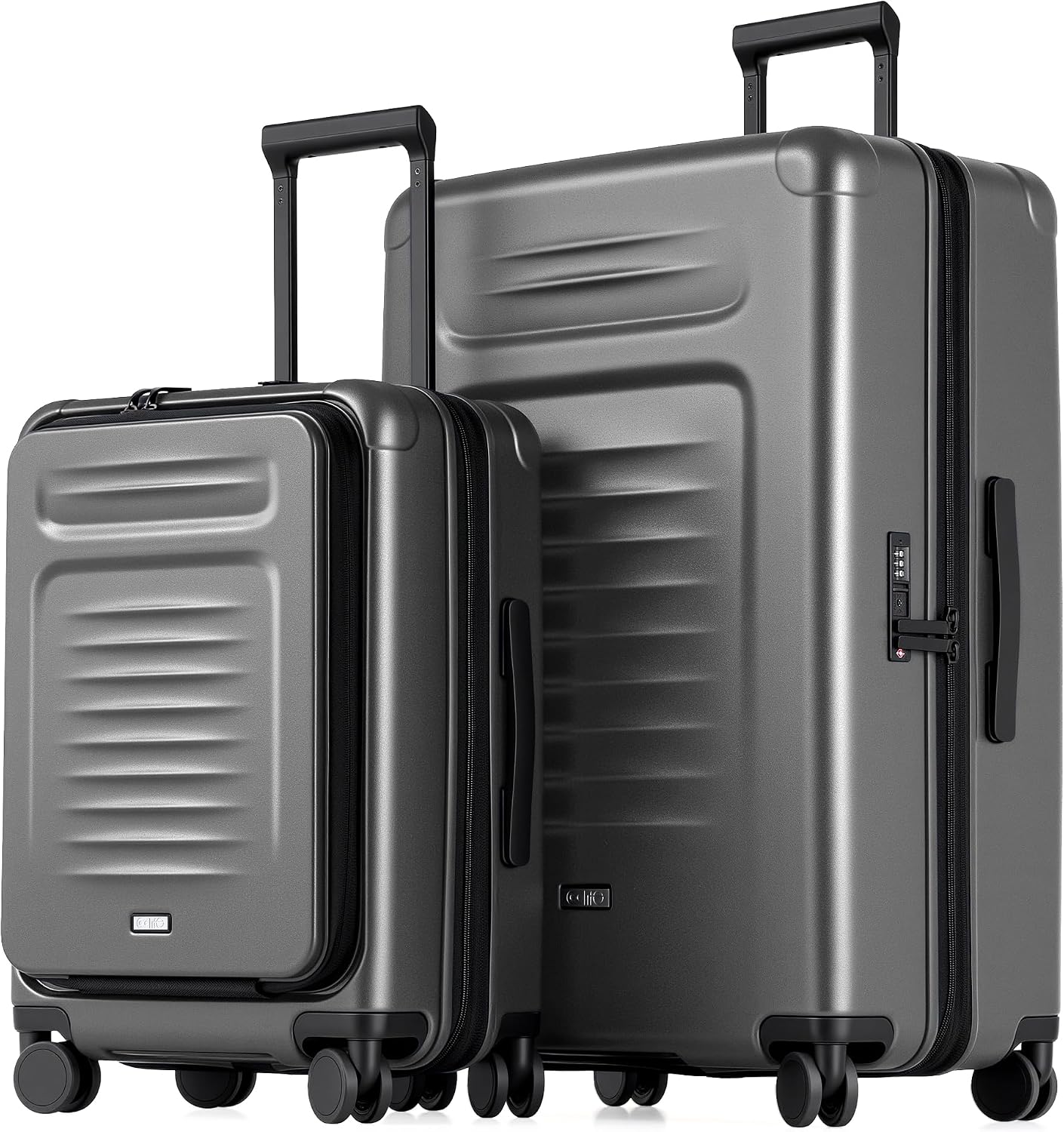Coolife Expandable Luggage with TSA Lock Carry On Green | Front Pocket with Laptop Compartment,22x14x9 Airline Approved,Durable Hardshell Suitcases,Reinforced Bottom Groove