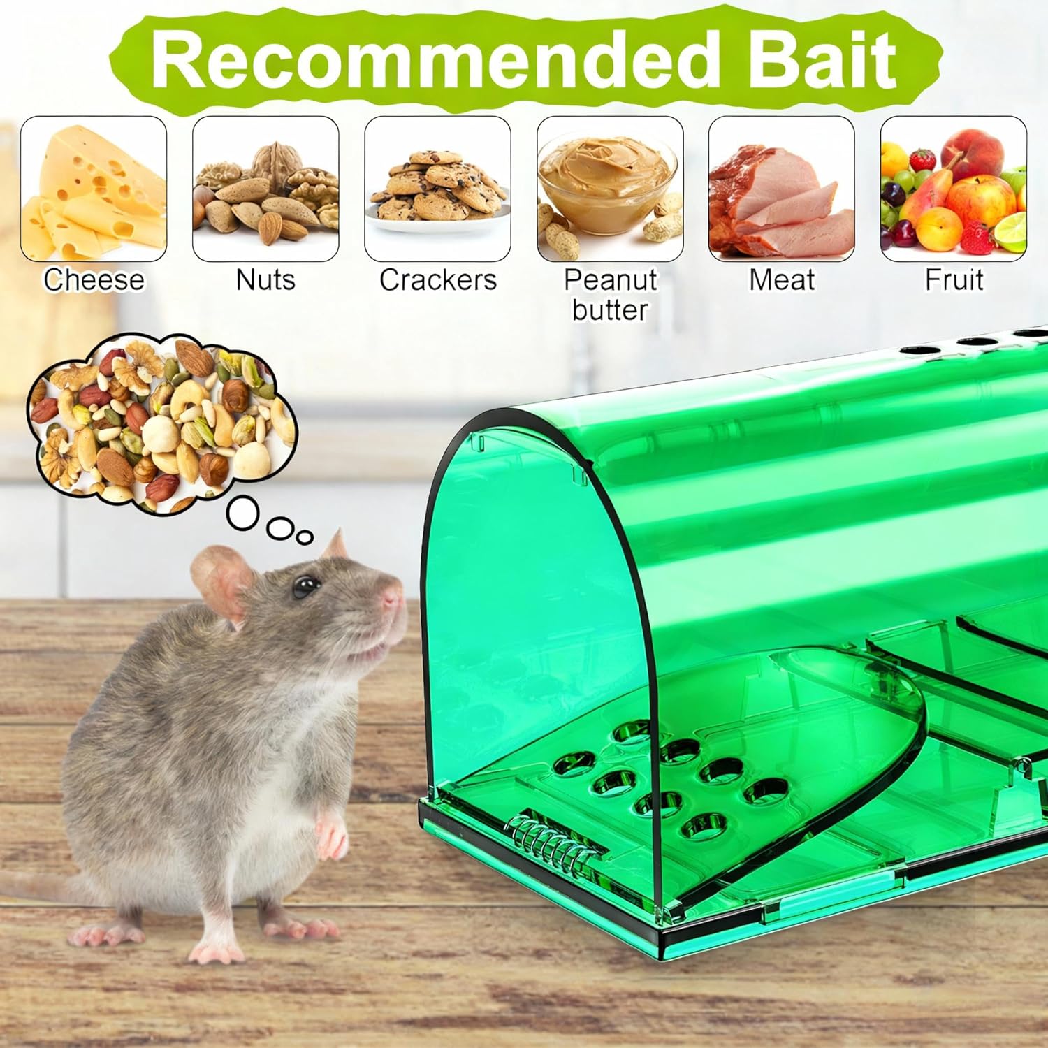 4 Pcs Humane Live Mouse Traps No Kill Reusable Mice Trap Catch