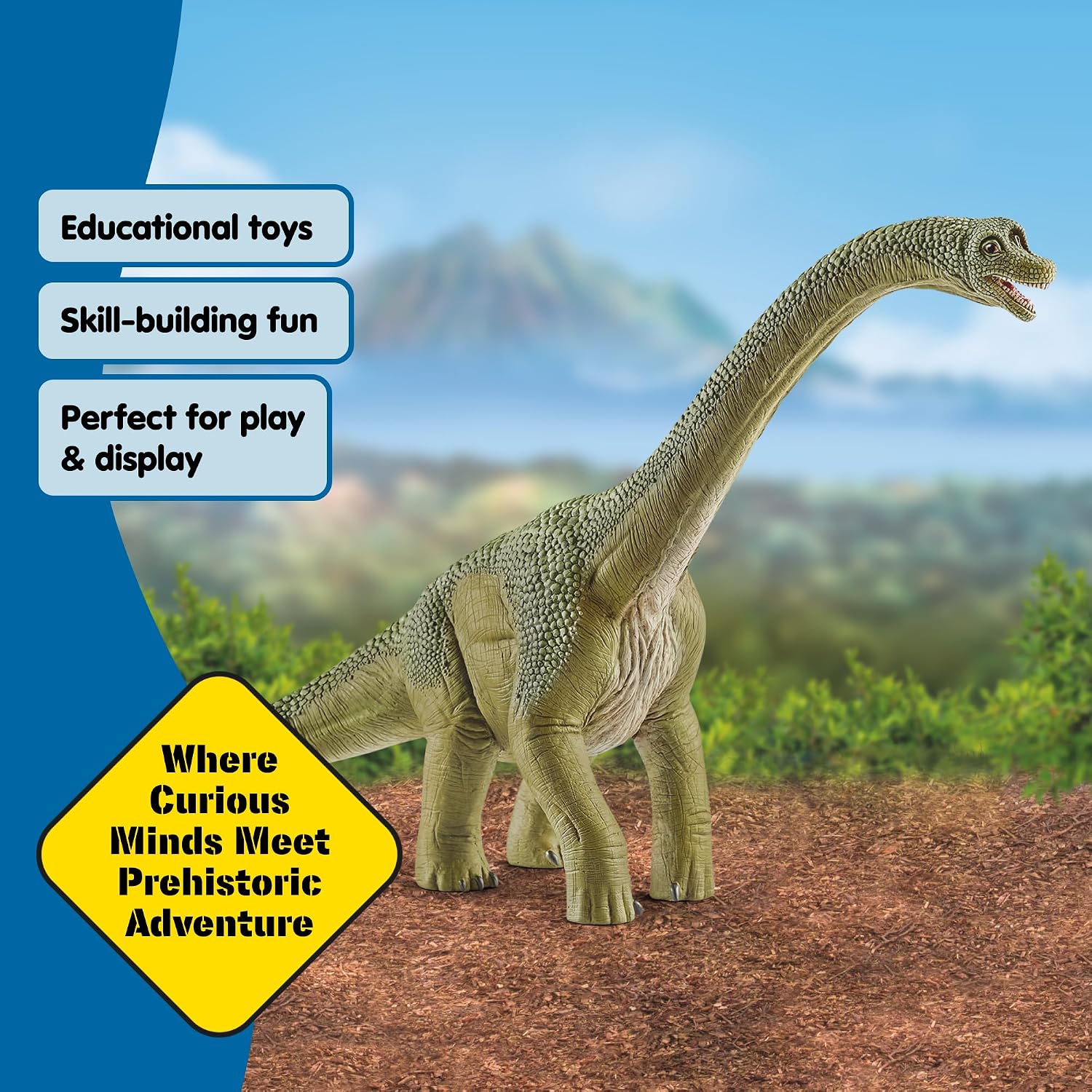 Schleich Dinosaurs - Brachiosaurus Toy Dino Figurine - Kids Ages 4+ | 14581 | Dinosaur Figurine, Realistic Animal Toys, Dino Figure for Boys and Girls, Screen-Free Imaginative Pretend Play