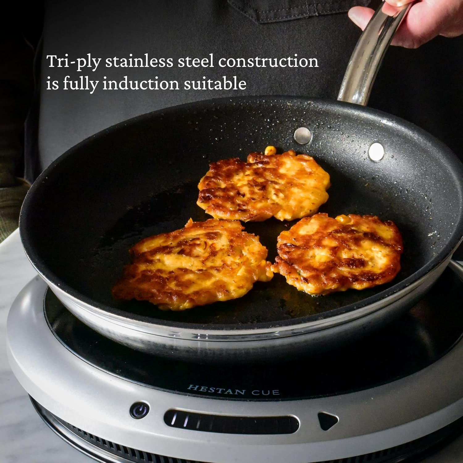 Hestan ProBond Forged TITUM - Professional Clad Stainless Steel, Nonstick, Frying Pan, (8.5-Inch), Induction Compatible, Made without PFOAs