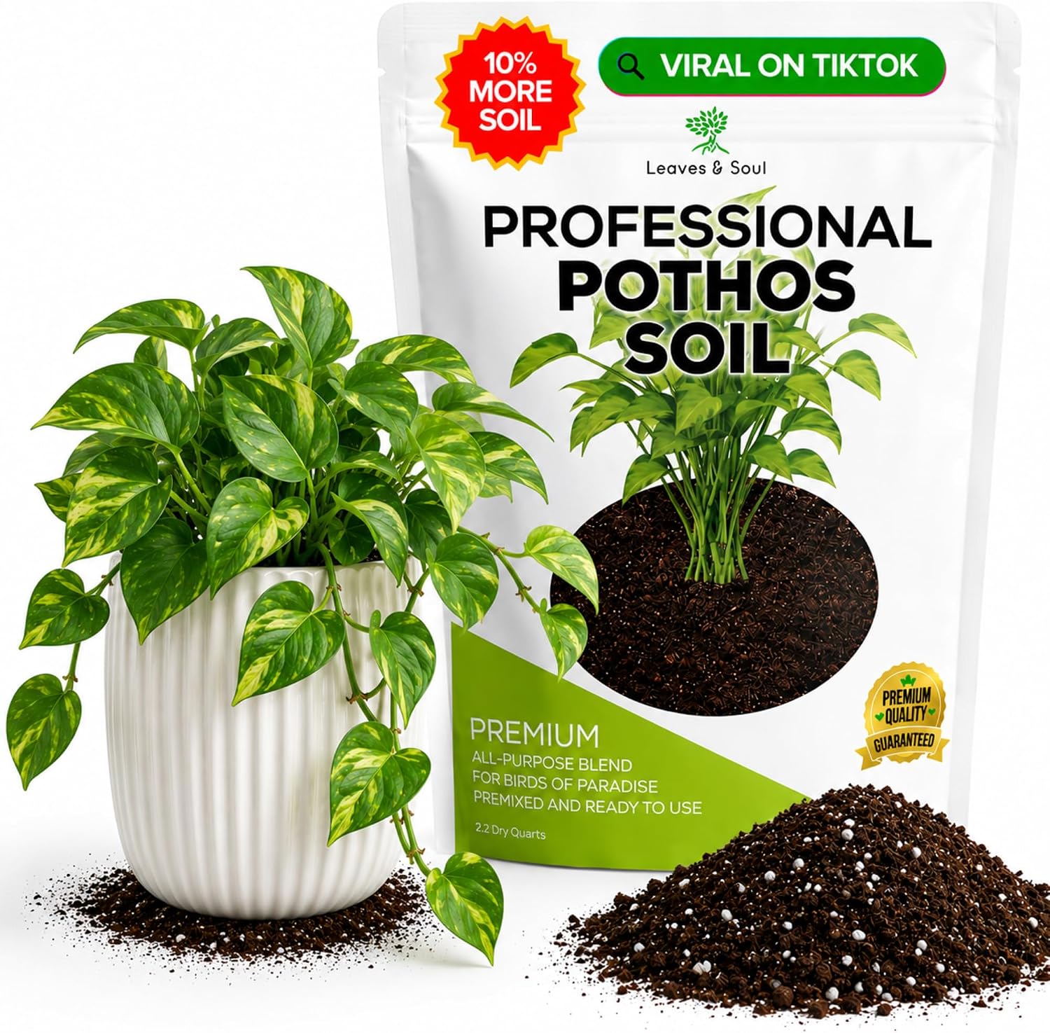 Professional Bonsai Soil Mix Ready to Use | Large 2.2 Quarts, Premium Potting Soil for Bonsai Trees