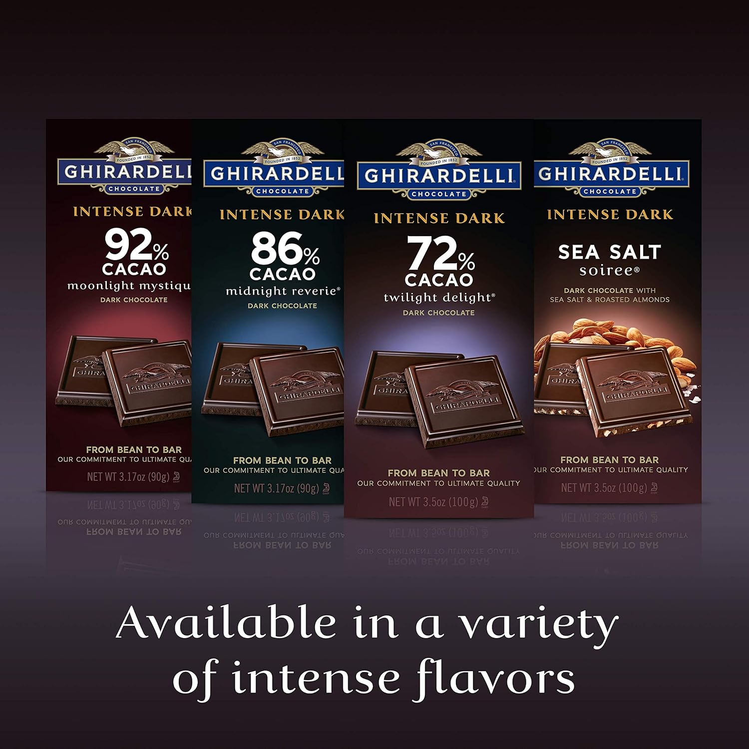 GHIRARDELLI PREMIUM DARK Chocolate Bar, 86% Cacao, 3.17oz Bar, 12 Pack