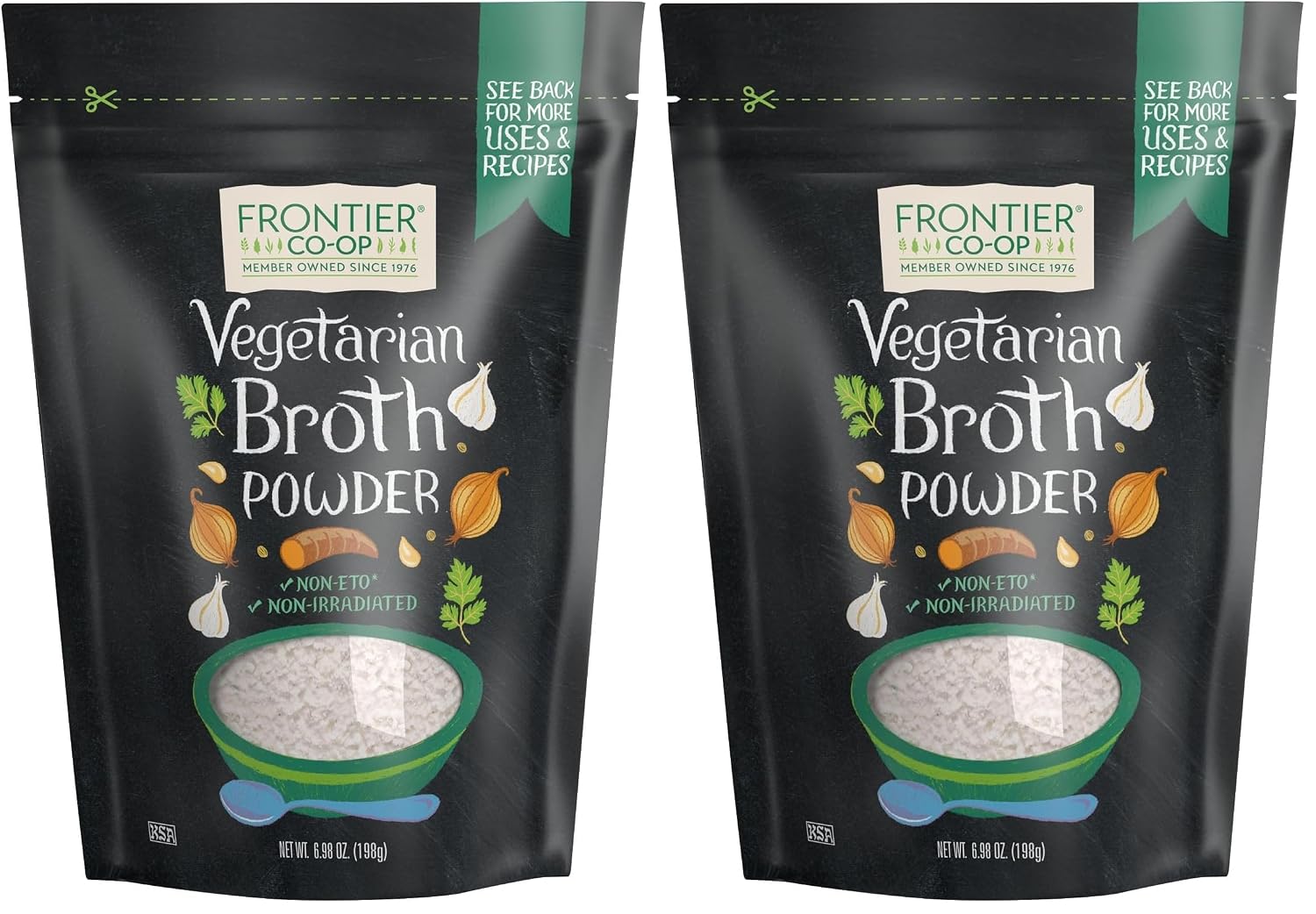Frontier Co-op Vegetable Broth Powder, 1-Pound Bulk Bag, Broth, Soup Base, Gravy, Hot Drink, Kosher