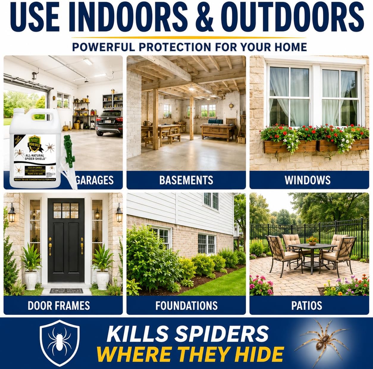 Natural Armor Spider Killer & Repellent - 1 Gallon (128 oz) w/Sprayer