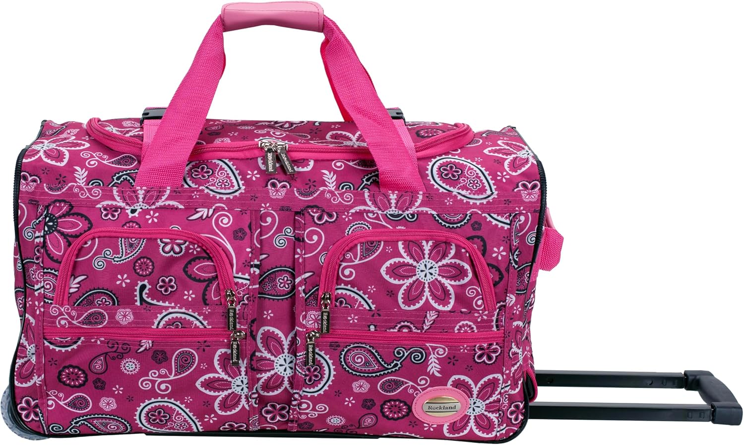Rockland Rolling Duffel Bag, Black, 22"