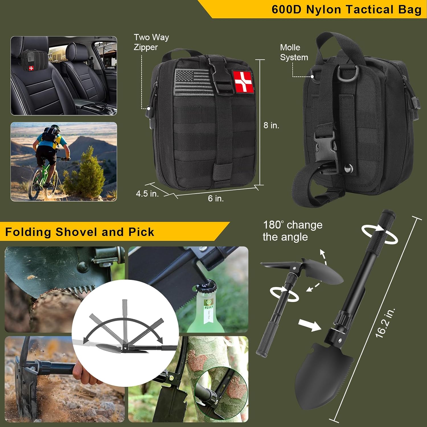 Survival Kit, 200 in 1, Gifts for Men Women Teenagers, Upgraded Survival First Aid Kit