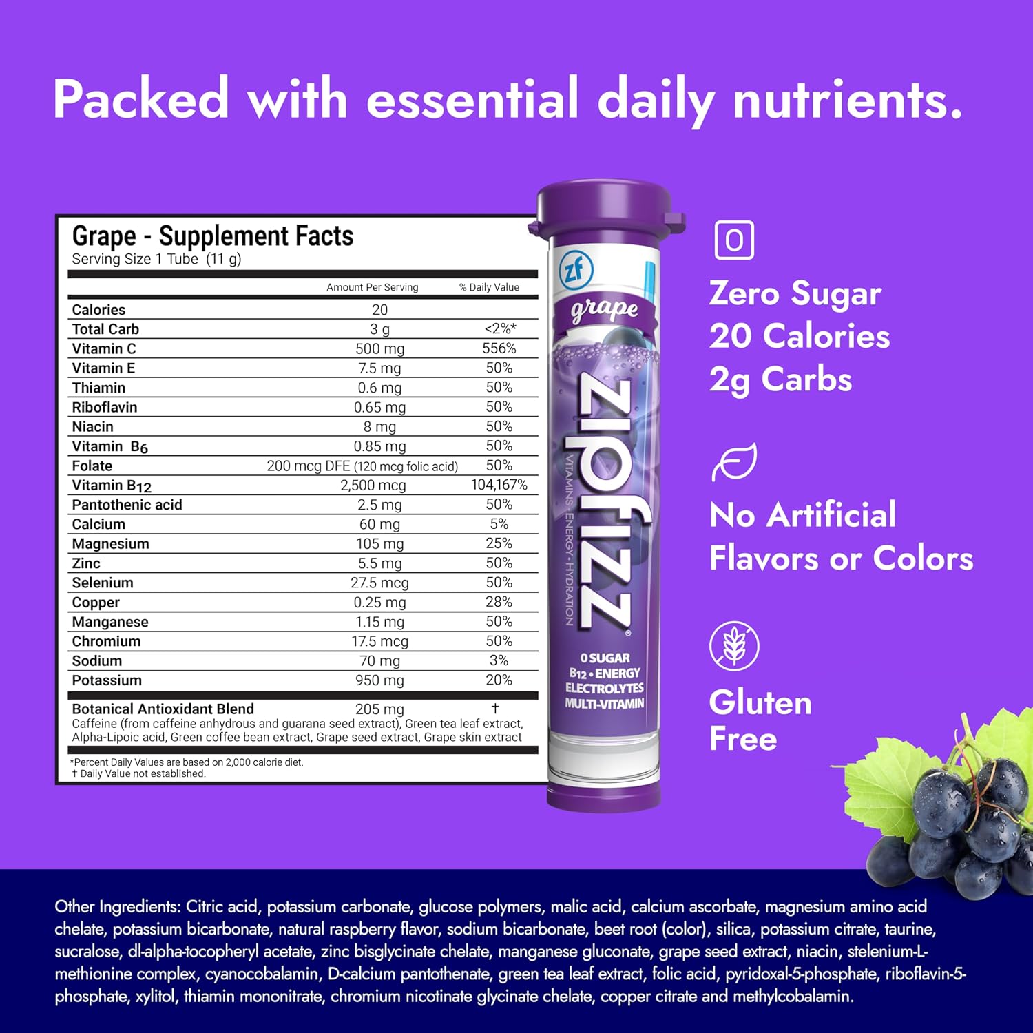 Zipfizz Energy Drink Powder, 20 Pack B12 Electrolyte - Pink Lemonade | Hydration tubes with vitamin drink benefits, 100mg caffeine, B12, electrolytes, & no artificial sugar for active lifestyle