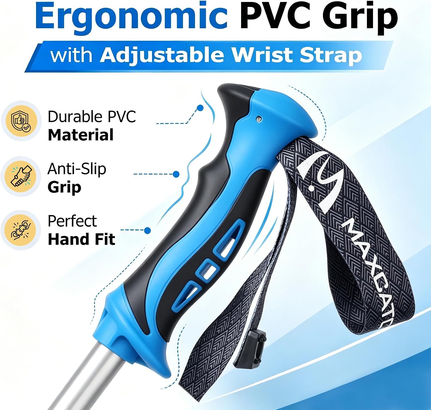 Maxcatch Foldable Wading Staff, T7075 Aluminum Wading Stick with Reinforced PVC-Coated Steel Cable & Secure Lock System