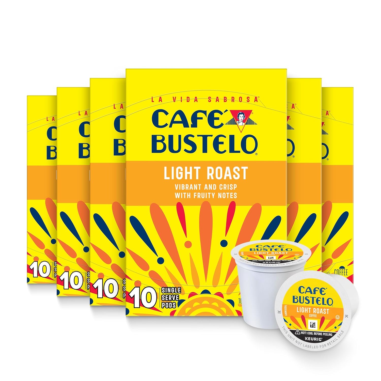 Café Bustelo Espresso Style Dark Roast, Single Serve Coffee Pods, 12 Count (Pack of 6)