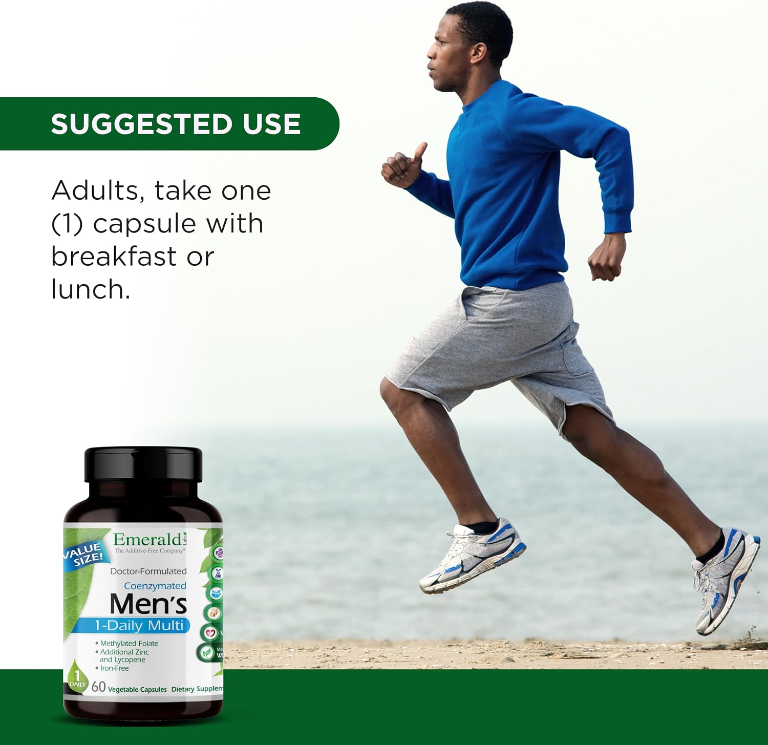 EMERALD LABS Men's 1-Daily Multi, 60 Capsules
