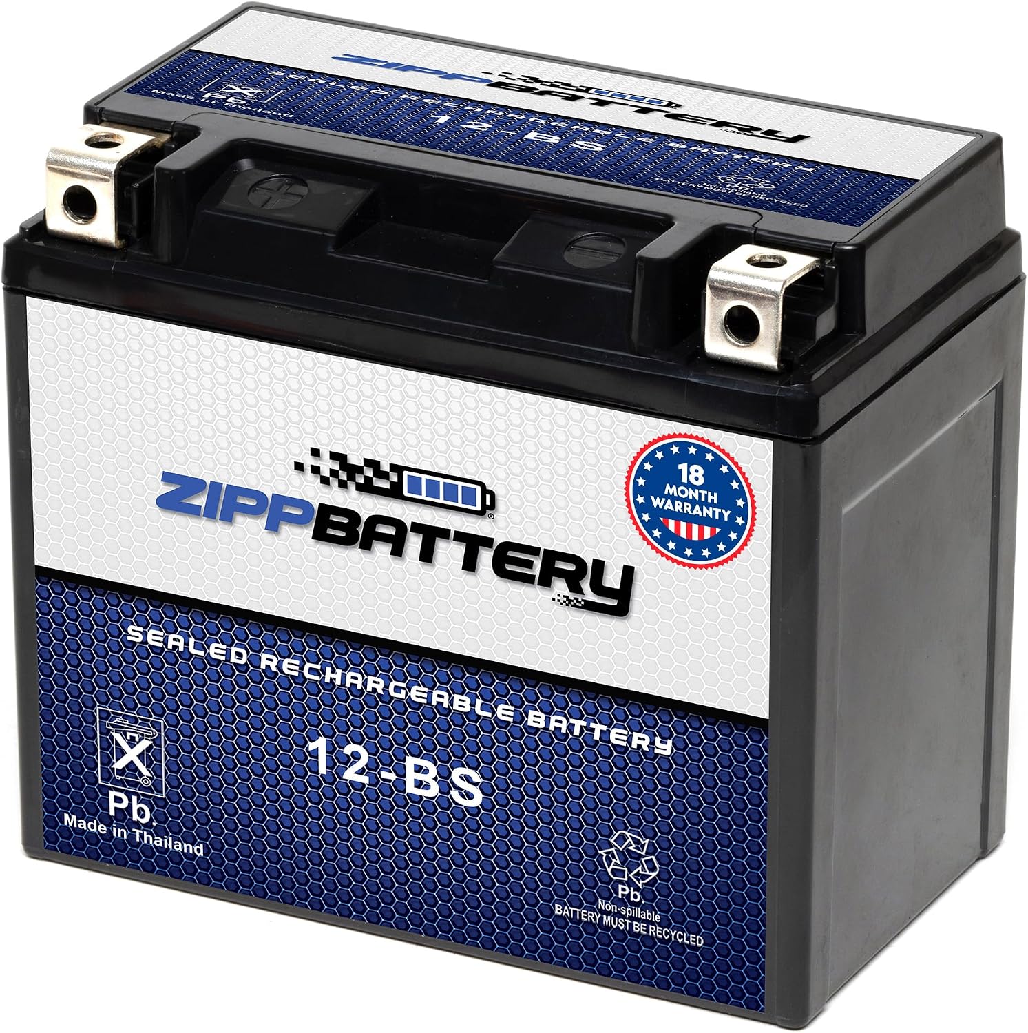 ZIPPBATTERY YTX30L-BS 12V 385 CCA AGM – Maintenance-Free 30Ah Battery for Harley, ATV, UTV, Jet Ski – T3 Nut & Bolt Terminal – Fits Harley Road King, Polaris Sportsman 850, Can-Am Outlander