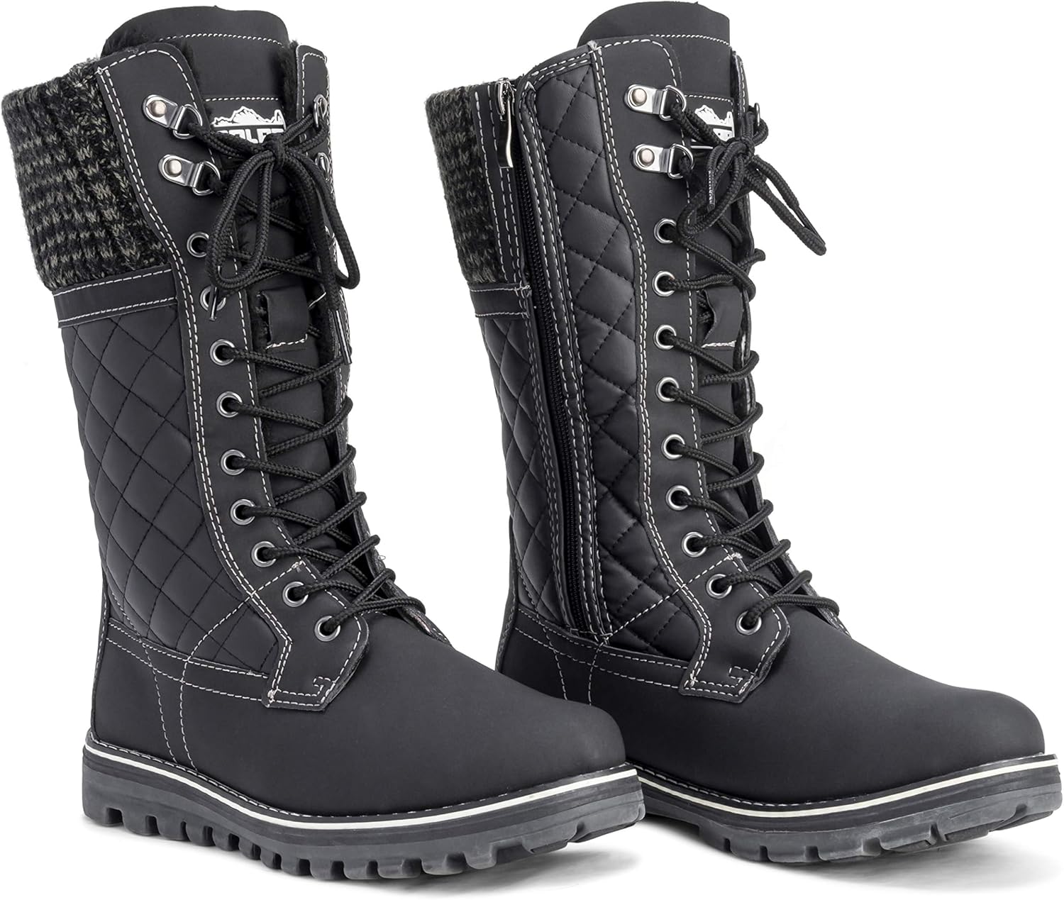 POLAR Womens Faux Fur Warm Thermal Waterproof Outdoor Walking Snow Winter Rubber Sole Calf Boots