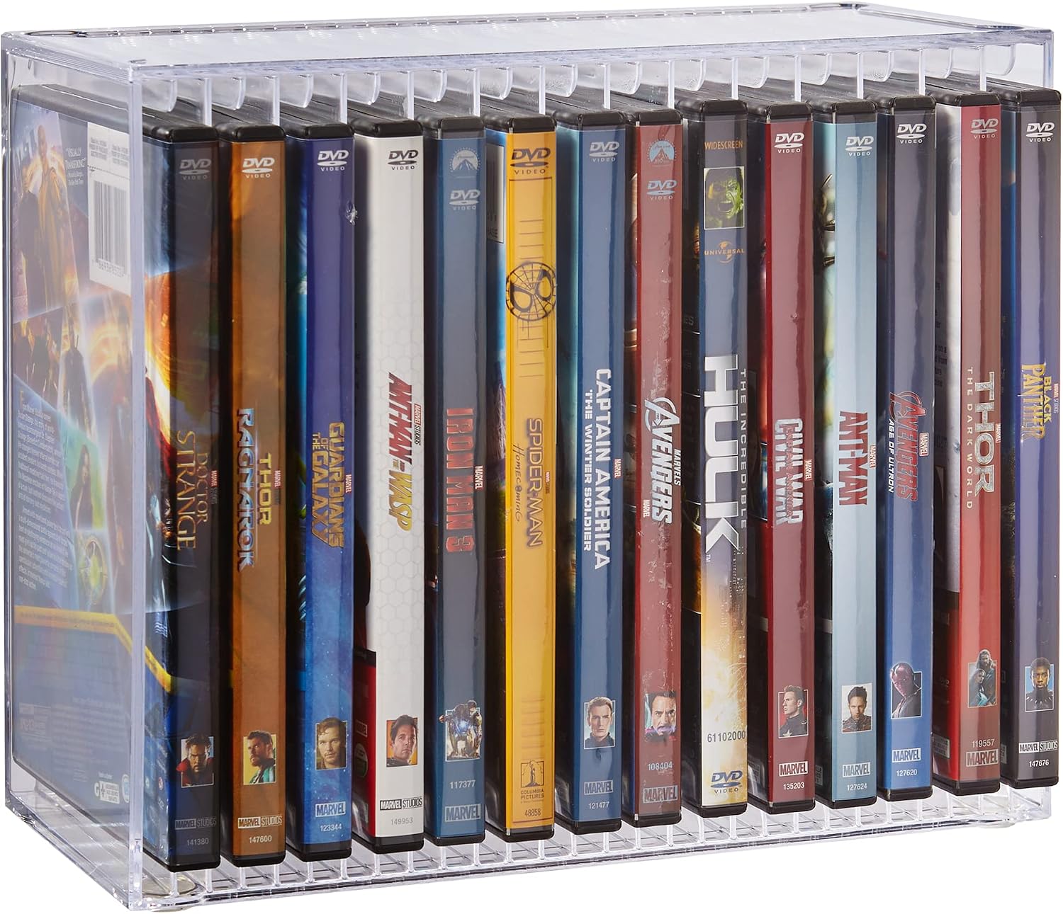 STORi Stackable Clear Plastic DVD Organizer with Rubber Feet | Rectangular Holder Perfect for Theater Room | Holds up to 14 Standard DVD Cases