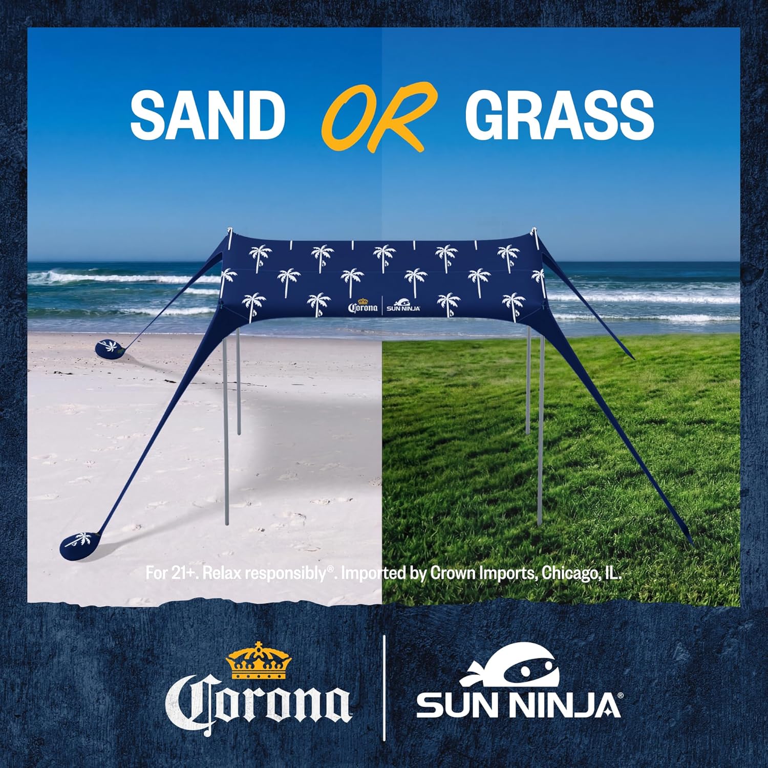 SUN NINJA Beach Tent Sun Shelter, Beach Shade Canopy with UPF50+ Protection