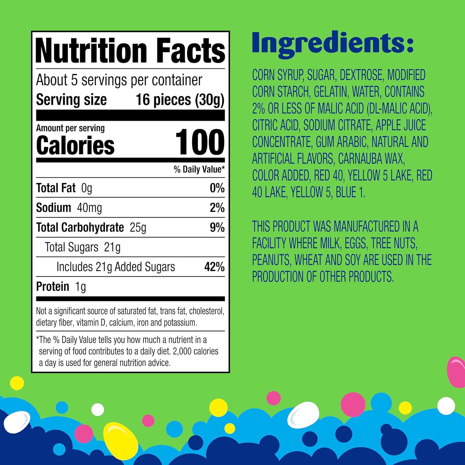 Nerds, Gummy Clusters Candy, Rainbow, Crunchy and Gummy, 8 Ounce