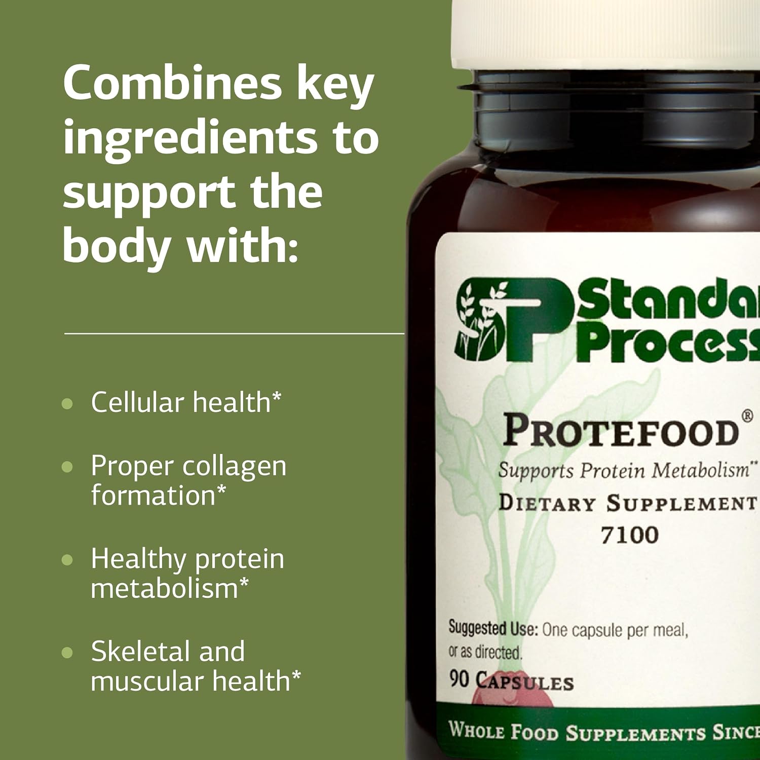 Standard Process Protefood - Protein Metabolism Support Supplement - Aids Bone & Immune Health - Whole Food-Based Supplement for Cellular Health