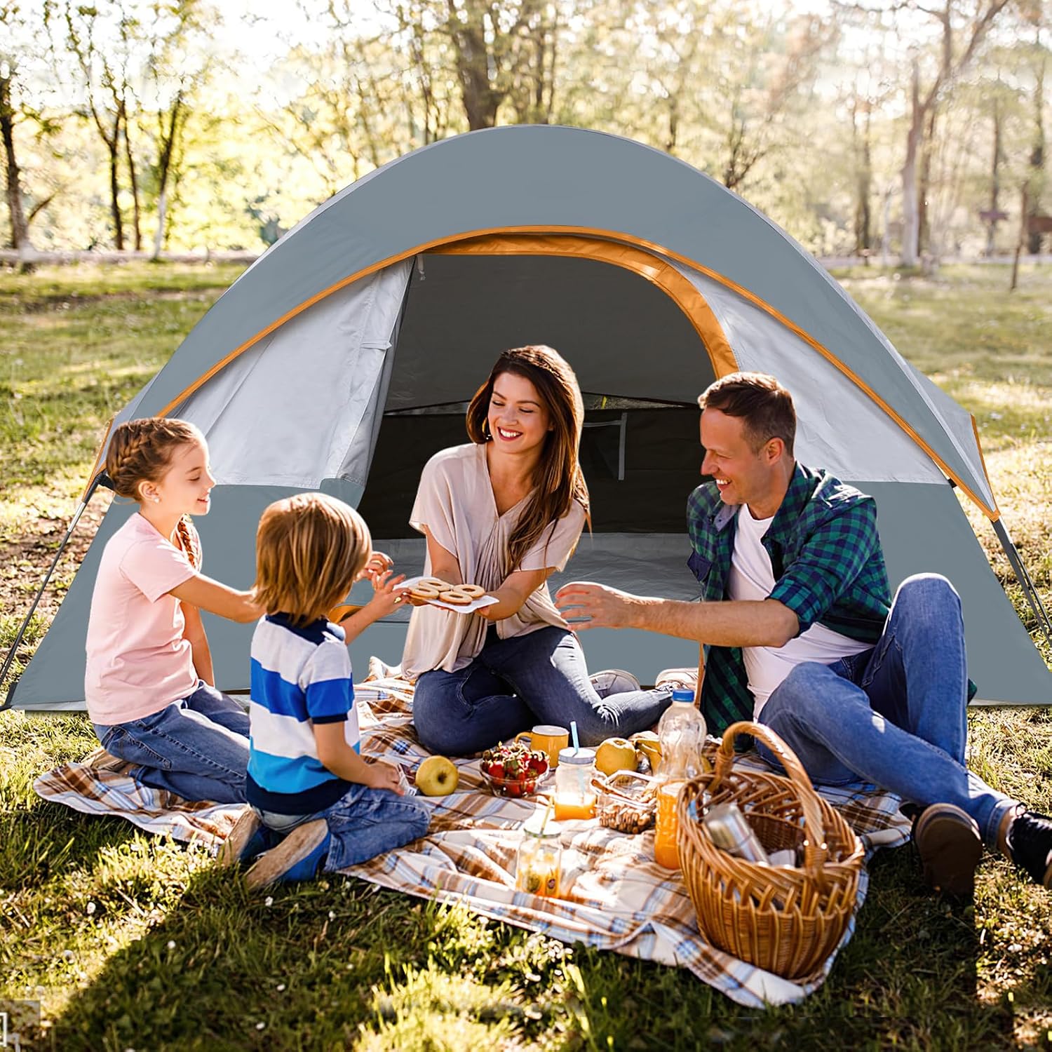 Camping Tent 2-4 Person, Waterproof Windproof Tent with Rainfly Easy Set up-Portable Dome Tents for Camping…