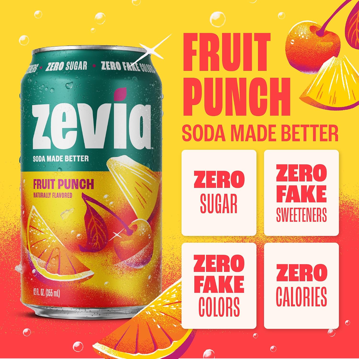 Zevia Zero Calorie Soda, Orange, 12 Ounce Cans (Pack of 6)
