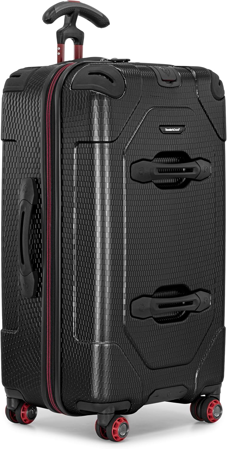 Traveler's Choice Maxporter II Polycarbonate Hardside Trunk with Spinner Wheels, Navy, 31-Inch Large Trunk