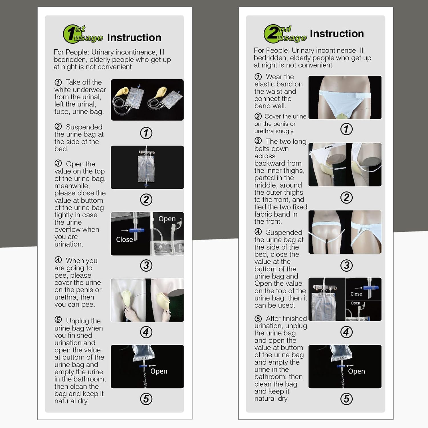 2000ml Man Protable Wearable Urine Bag Urinal System with Collection Urine Bag (2000ml Man Urine Bag)