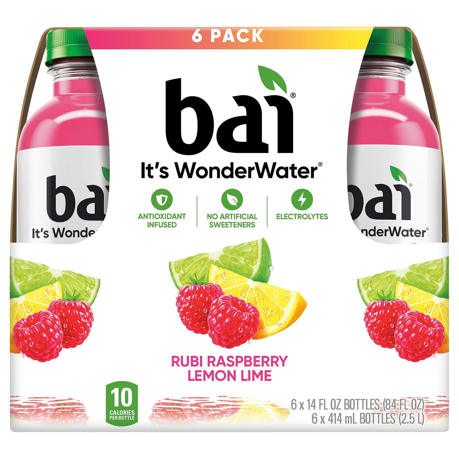 Bai, Wonderwater Rubi Raspberry Lemon Lime, 84 Fl Oz