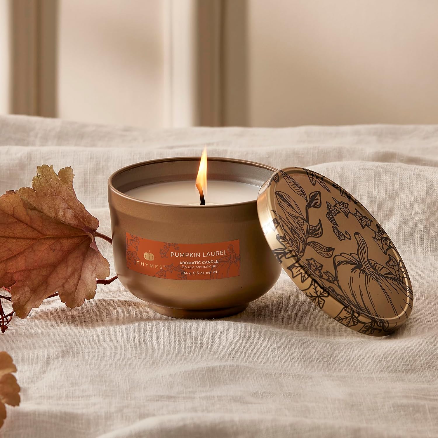 Thymes Scented Candles for Women & Men – Tin with Lid – Luxury Home Decor – Holiday Candles with Notes of Crisp Siberian Fir Needles, Cedarwood, & Sandalwood (Frasier Fir, 6.5 oz)