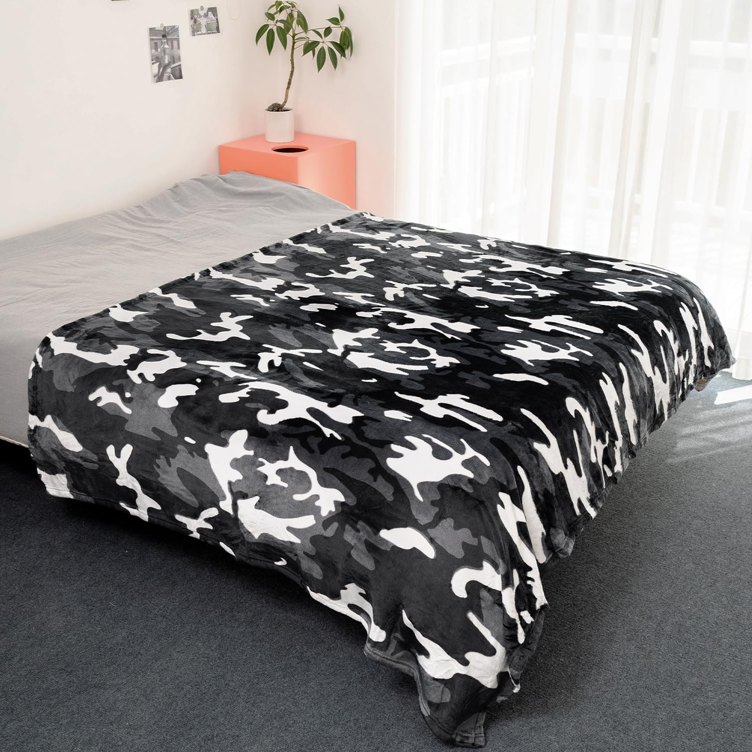 HommomH Camo Blanket Hunting Army Camo Throw Blanket Veteran Gifts