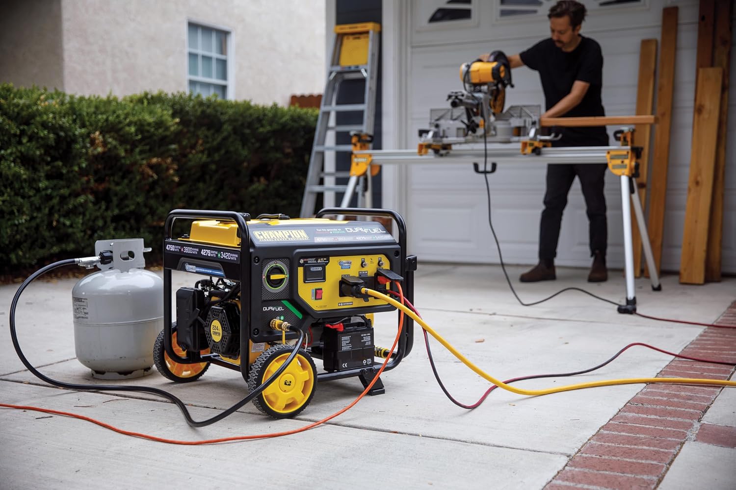 Champion Power Equipment 4750-Watt Electric Start Dual Fuel RV Ready Portable Generator with Free 3-Year Warranty, CARB Compliant