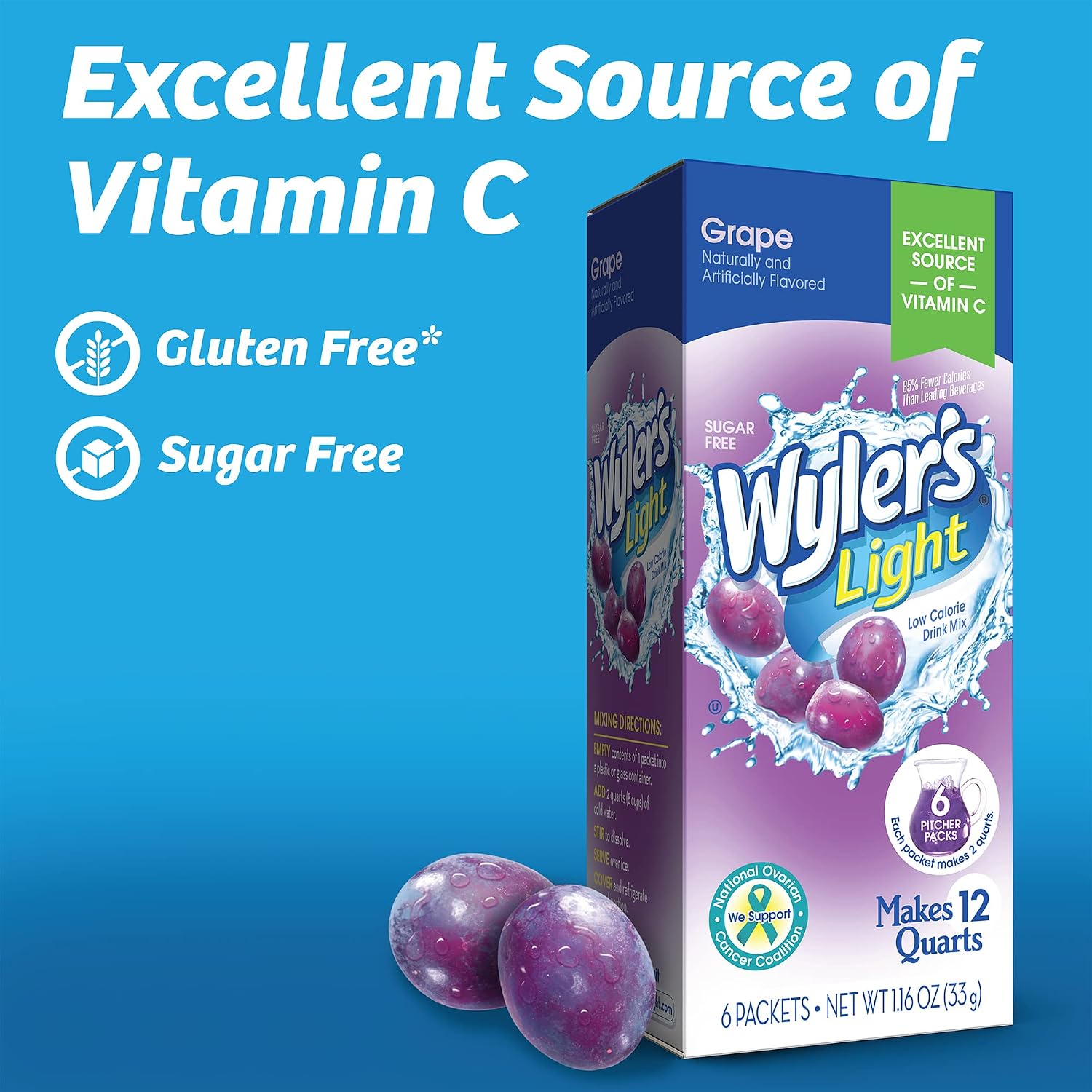 Wyler's Light Pitcher Packs Water Drink Mix, Fruit Punch, 6 Packets