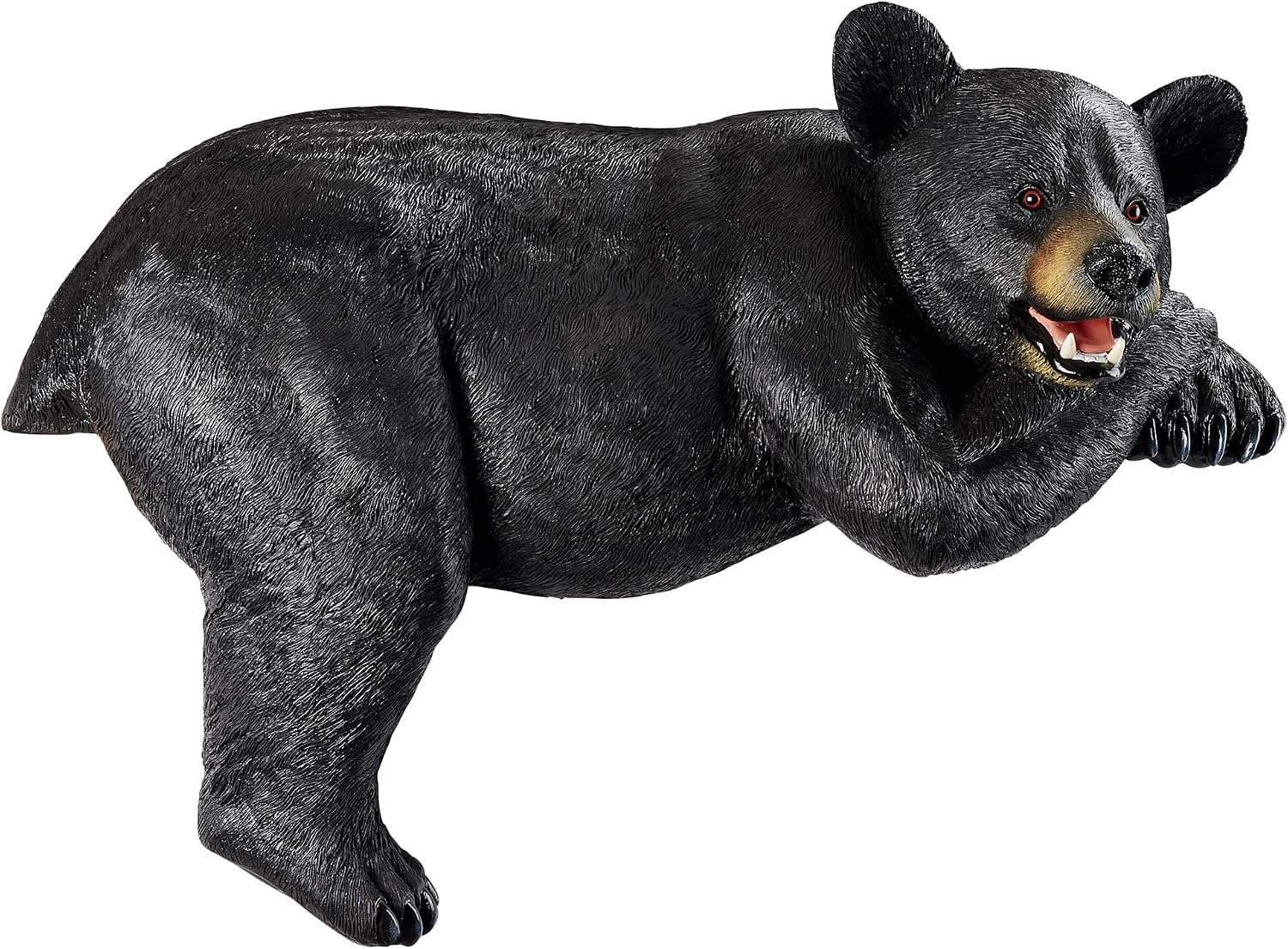 Design Toscano Lemont the Lovable Lounger Climbing Black Bear Roof Mount Outdoor Garden Statue, 34 Inch Long, Cast Stone Resin, Woodland Black Finish