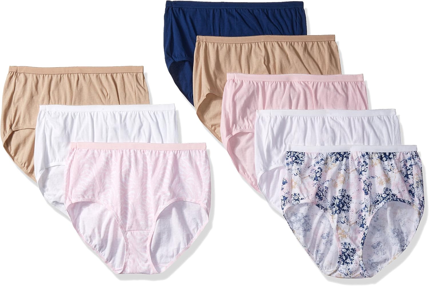JUST MY SIZE Women's 8-Pack Cotton Brief Panty