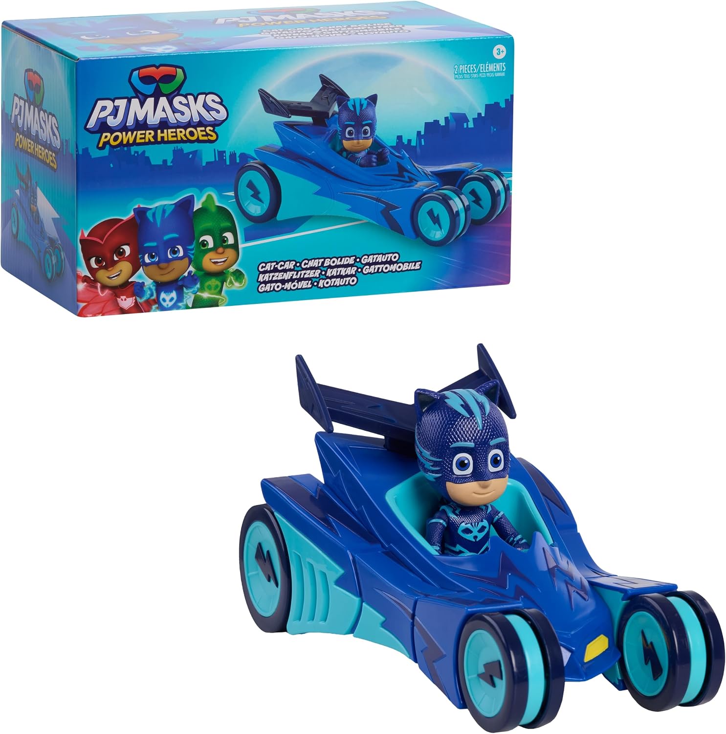 PJ Masks Catboy & Cat-Car Articulated Blue Action Figure and Vehicle Set
