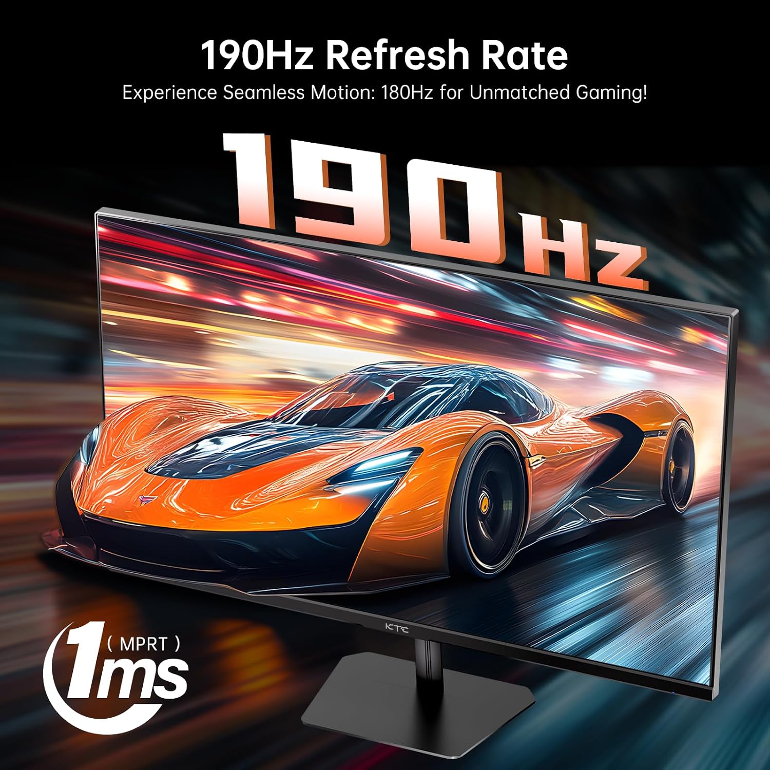KTC 24.5 Inch Gaming Monitor, 180Hz OC 200Hz Monitor FHD, Fast IPS, H25T7 | 1080P Monitors 1ms, 128% sRGB HDR10, Adaptive Sync, HDMI DP, VESA Tilt Adjustable for Xbox PS5 Switch, HDMI Cable Inc.