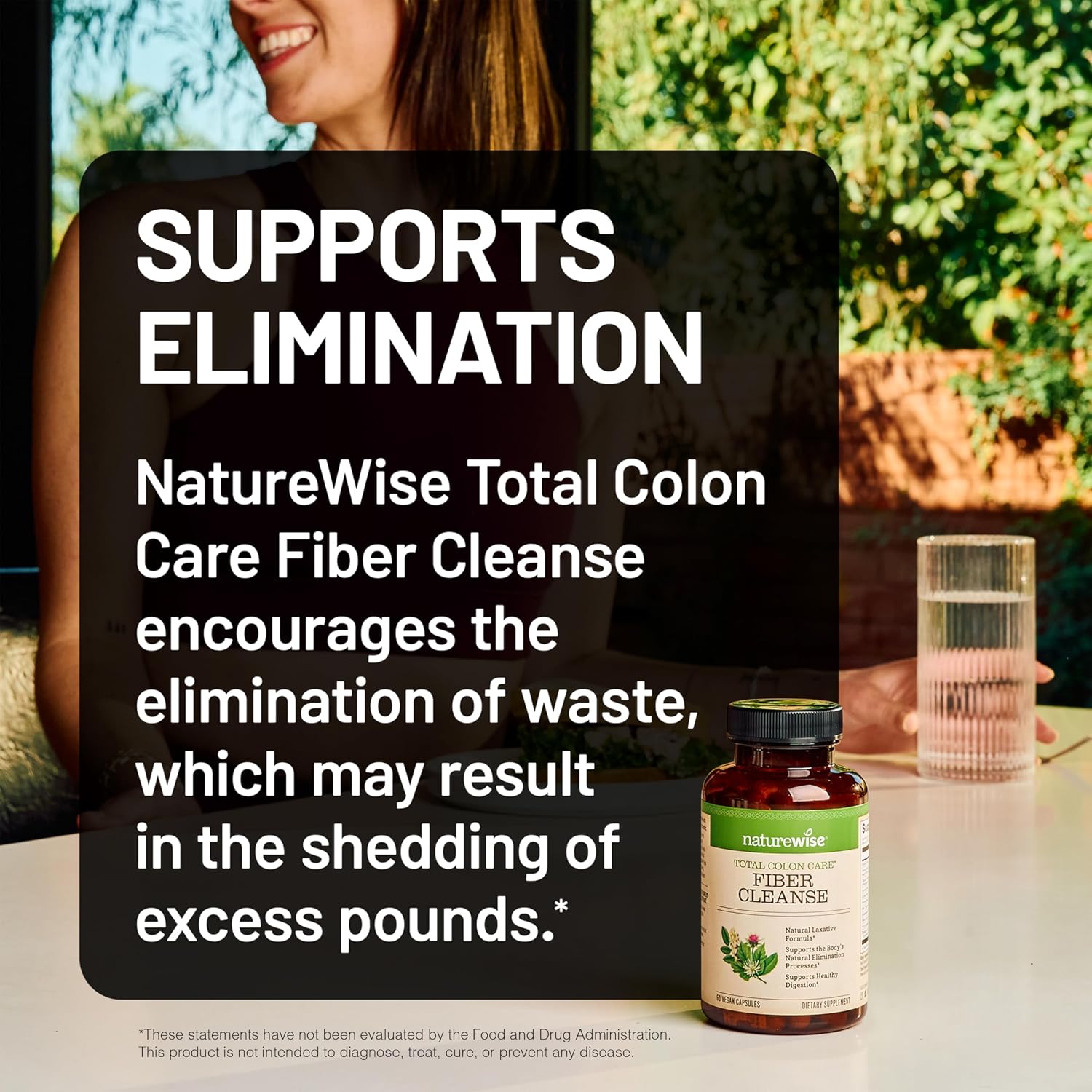NatureWise Total Colon Care Fiber Cleanse - Natural Laxative Blend - Herbal Laxatives, Prebiotics, & Enzymes for Regularity, Digestion
