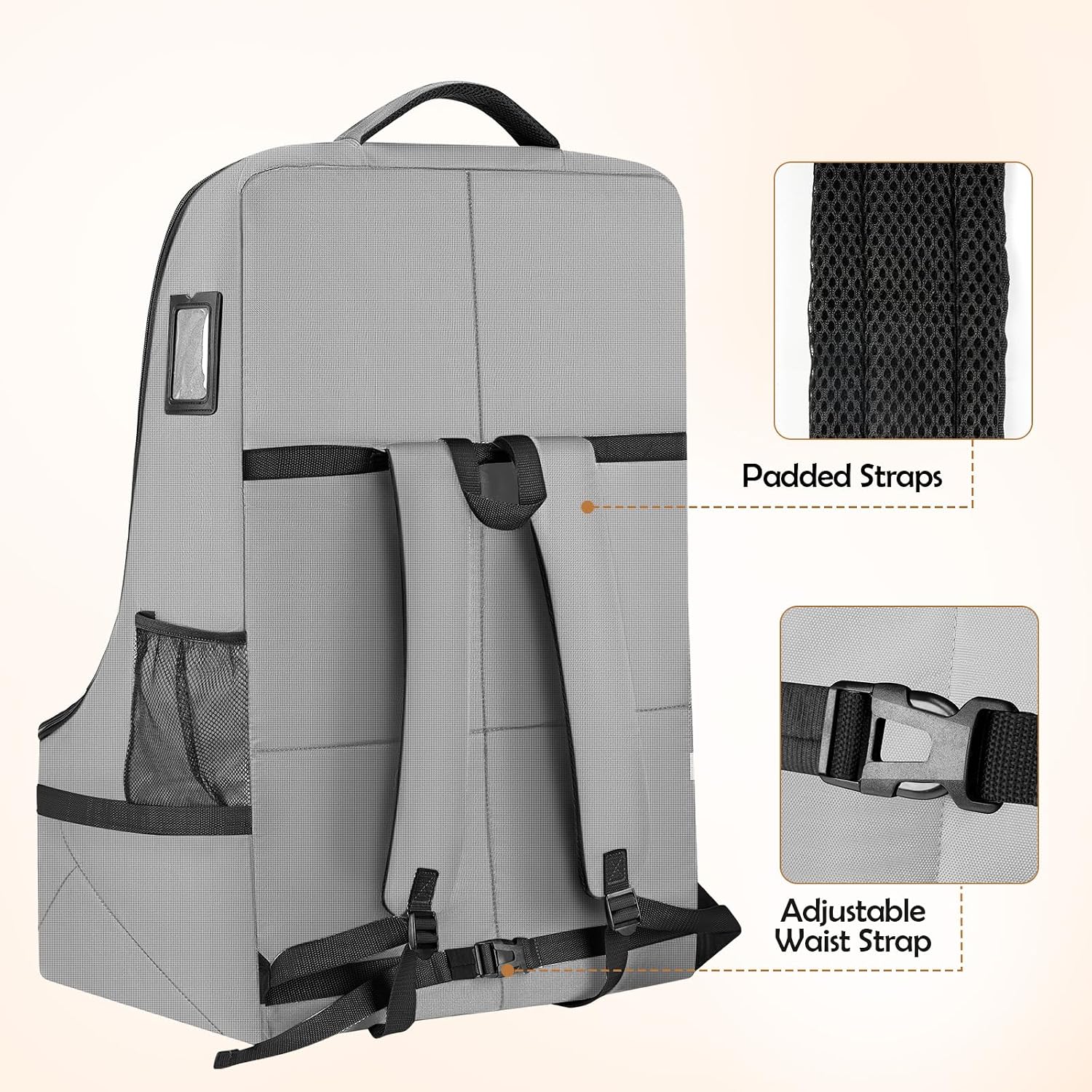 YOREPEK Padded Car Seat Travel Bag Backpack, Toddler Travel Essentials