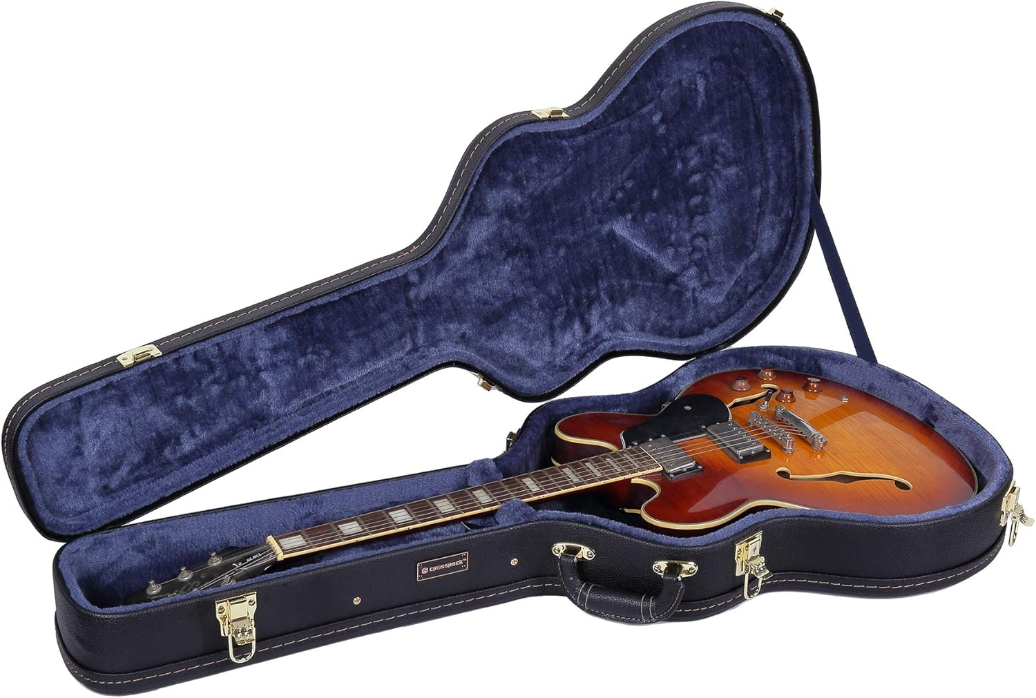 Crossrock Hardshell Arch Top wood case fits SG Electric Guitars-Black(CRW620SGBK)