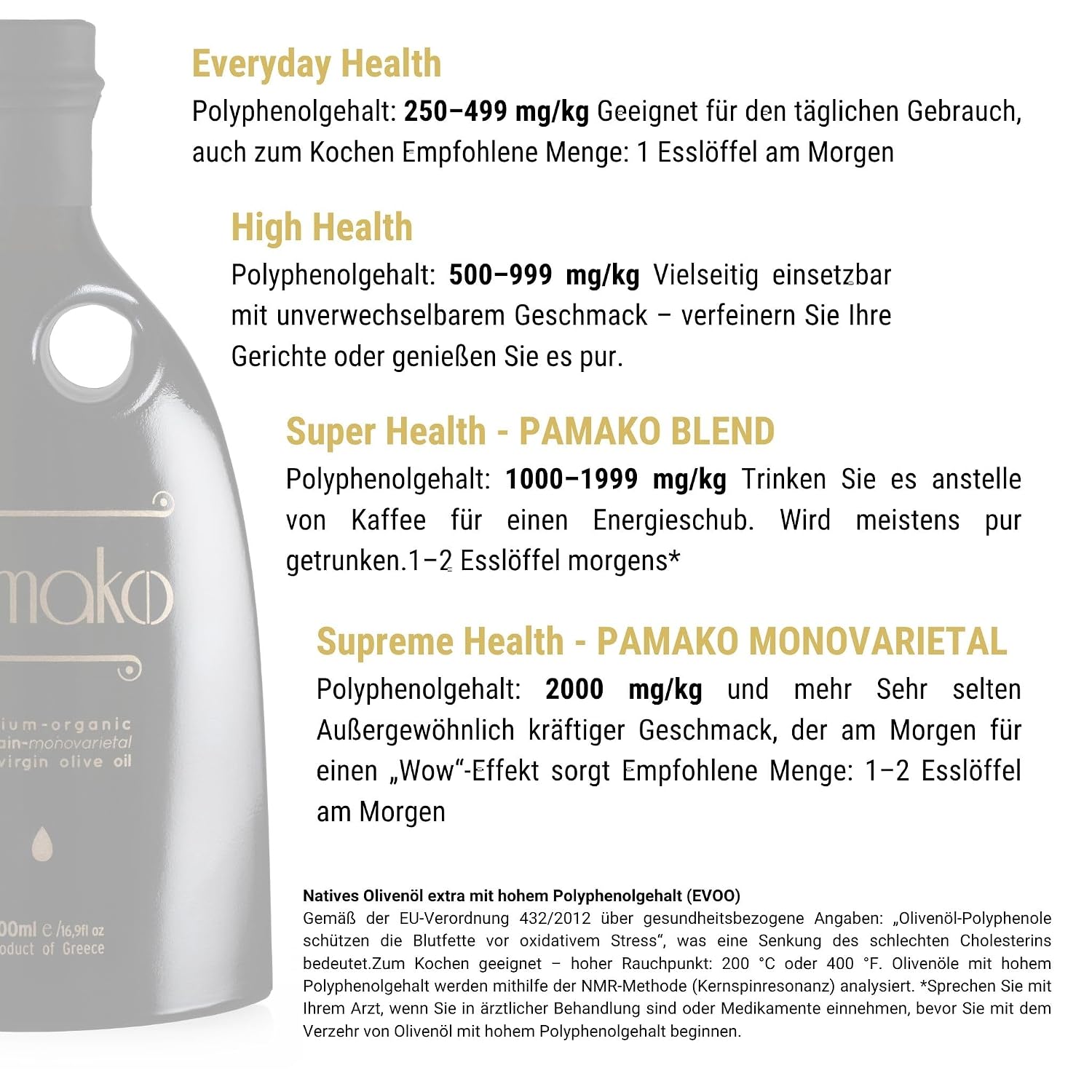 Pamako Ultra-Premium Monovarietal Mountain Organic Olive Oil | 500ml | 2023-4 Harvest | Cold Pressed Organic Evoo From Greece | 2039mg/kg