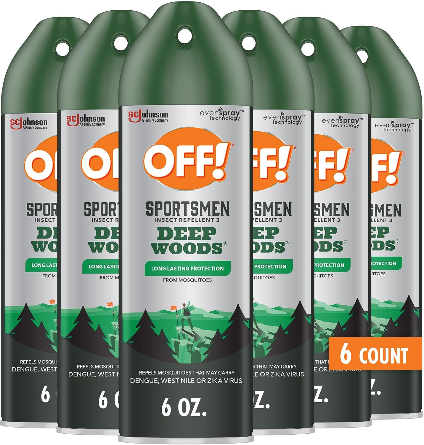 OFF! Deep Woods Sportsmen Insect Repellent Aerosol, Bug Spray Containing 30% DEET, Protects Against Mosquitoes and Ticks, 6 Oz, (Pack of 4)