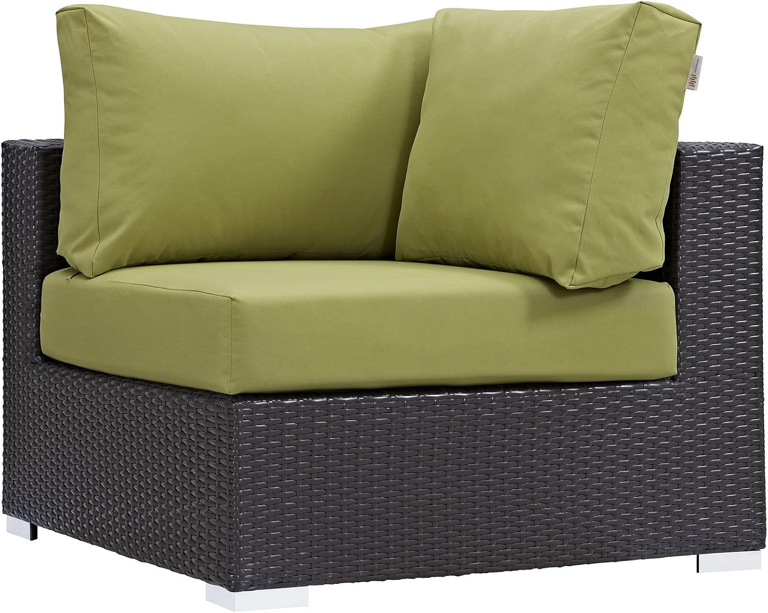 Modway Convene Wicker Rattan Outdoor Patio Loveseat in Espresso White