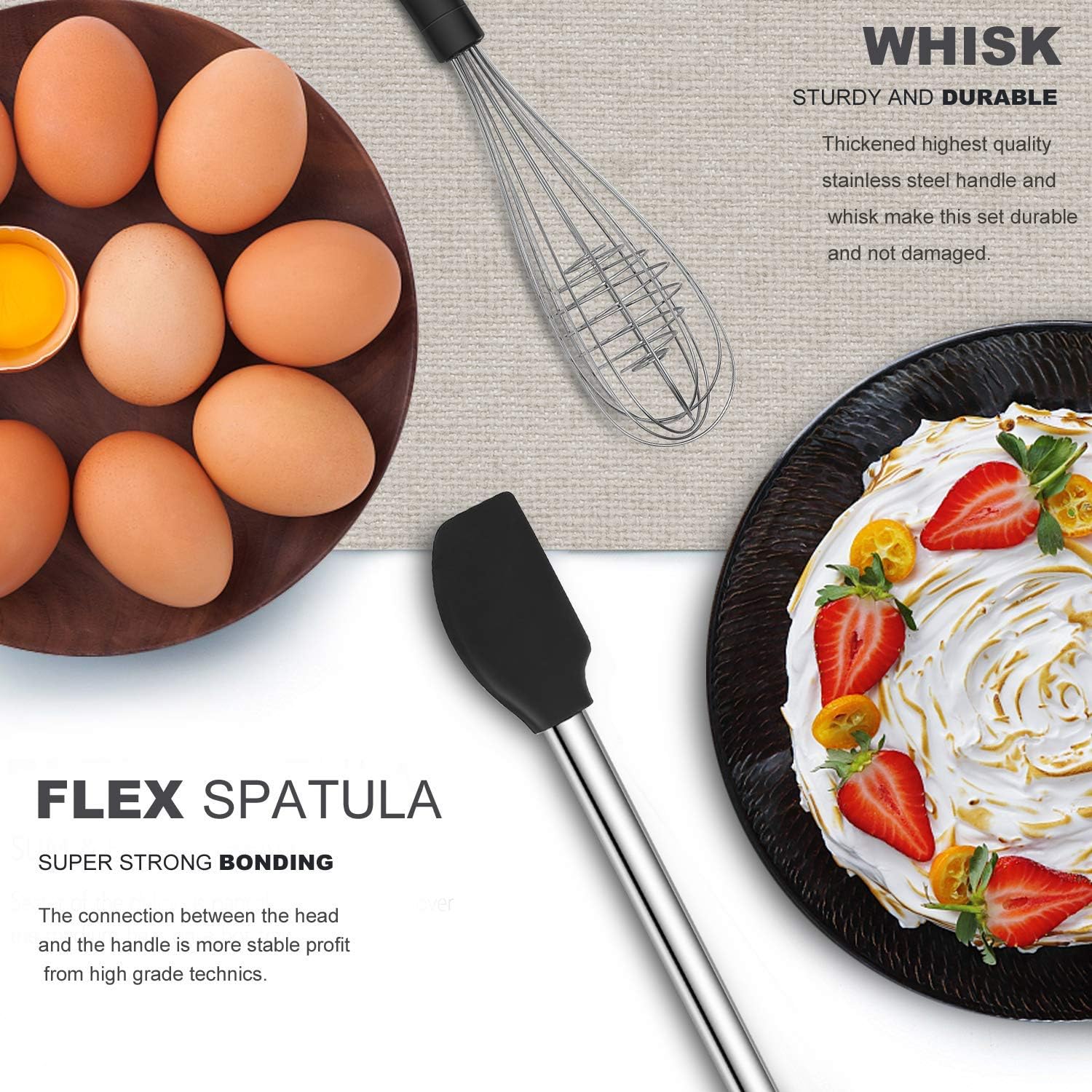 Kitchen Utensil Set-Silicone Cooking Utensils-33 Kitchen Gadgets & Spoons for Nonstick Cookware-Silicone and Stainless Steel Spatula Set-Best